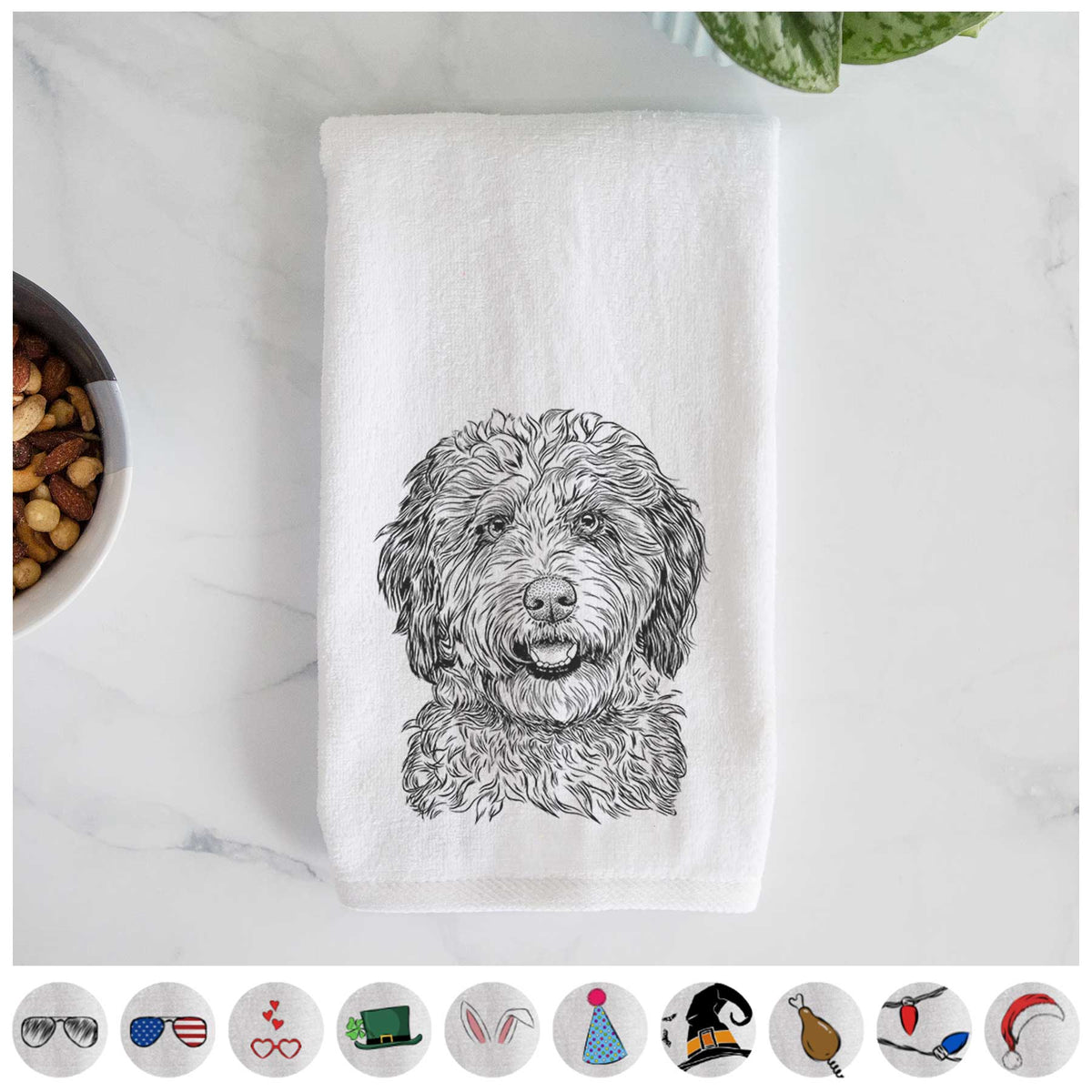 Palmer the Aussiedoodle Decorative Hand Towel