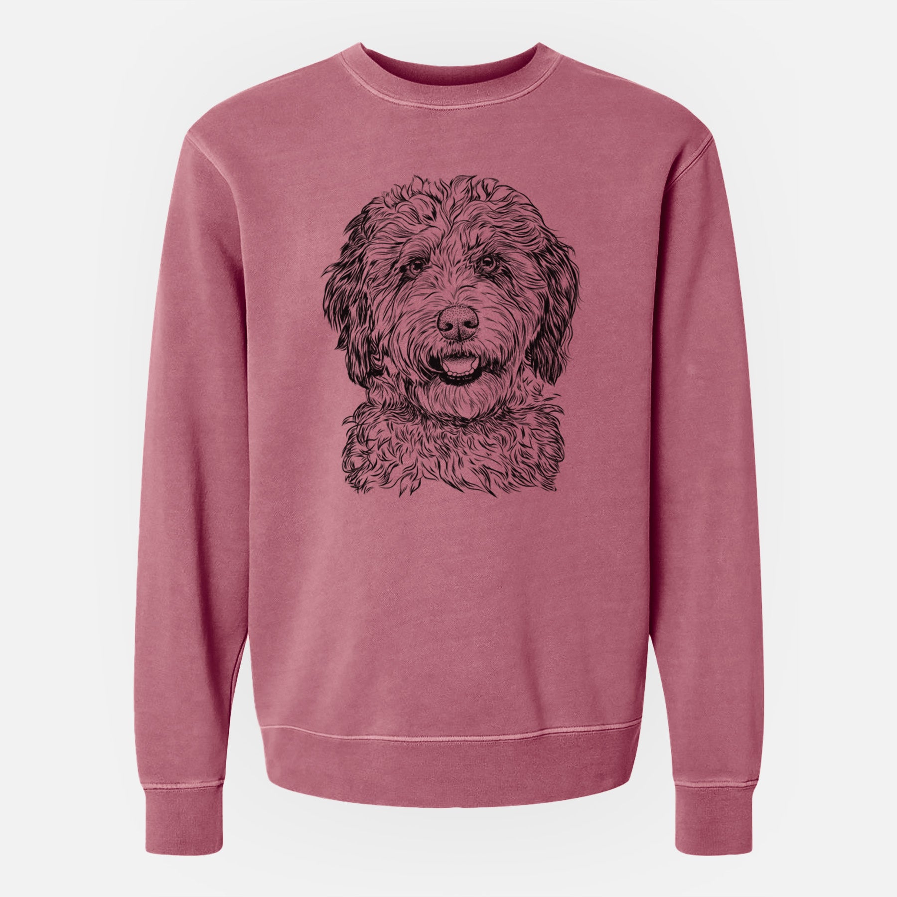 Bare Palmer the Aussiedoodle - Unisex Pigment Dyed Crew Sweatshirt