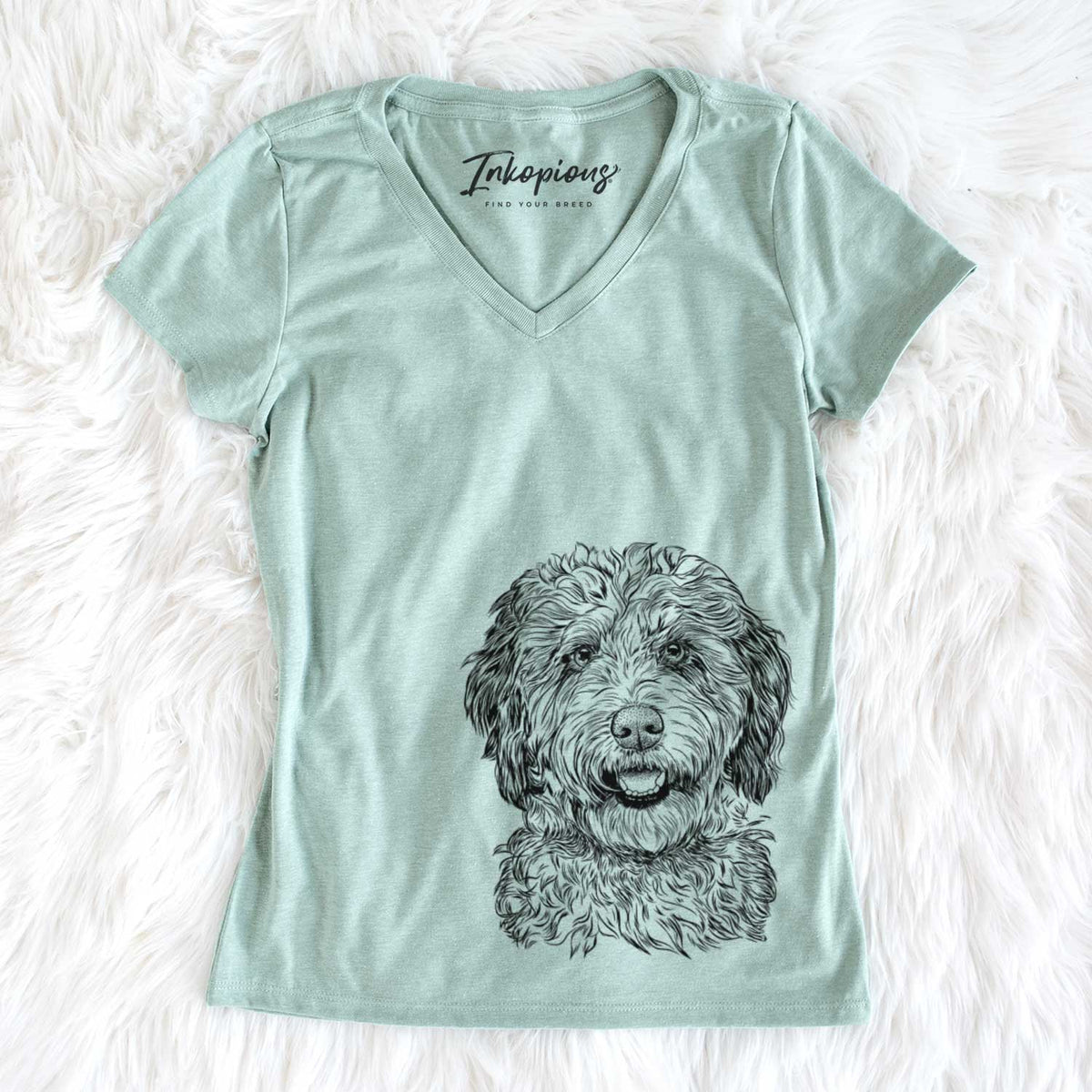Bare Palmer the Aussiedoodle - Women's V-neck Shirt