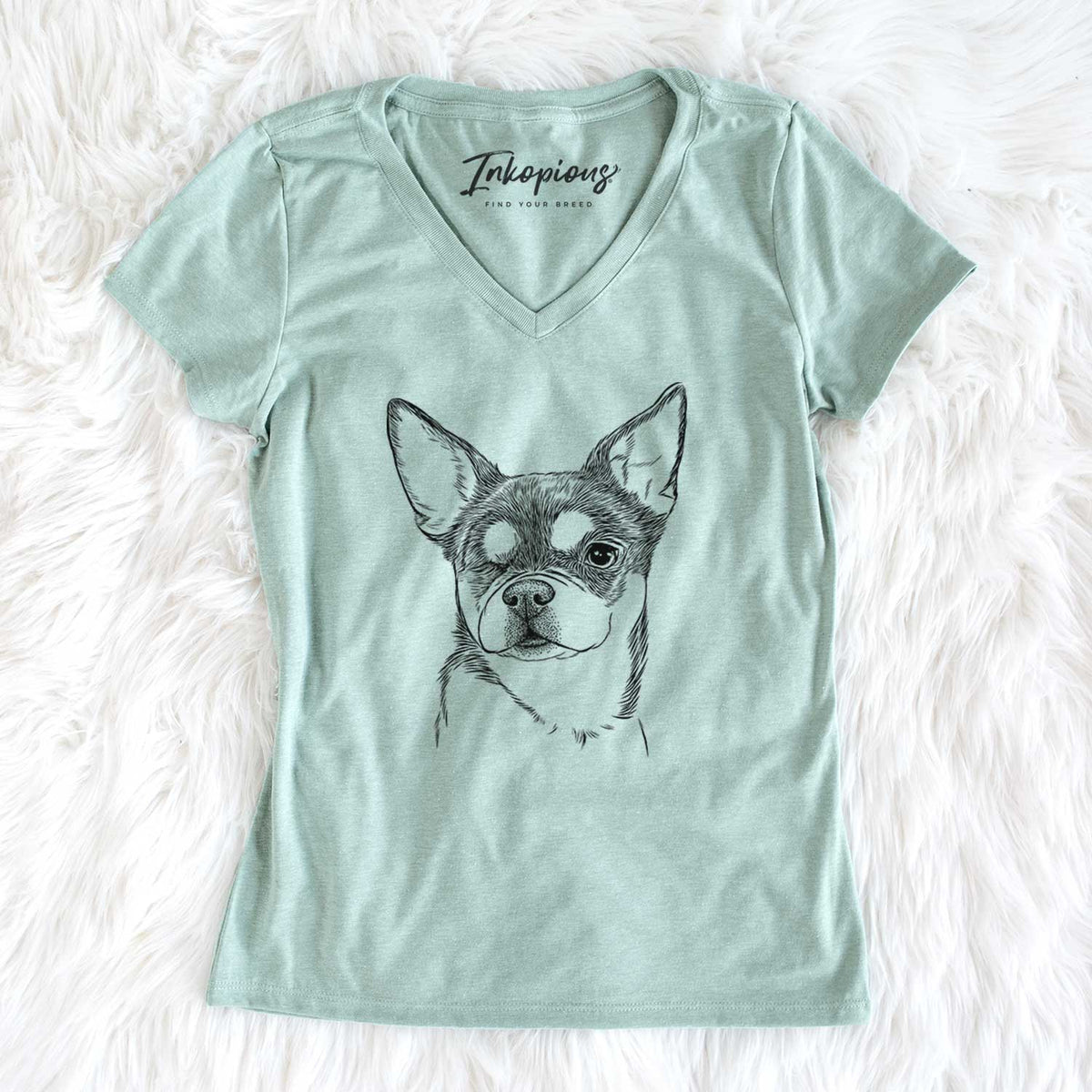 Bare Paris the Chihuahua - Women&#39;s V-neck Shirt