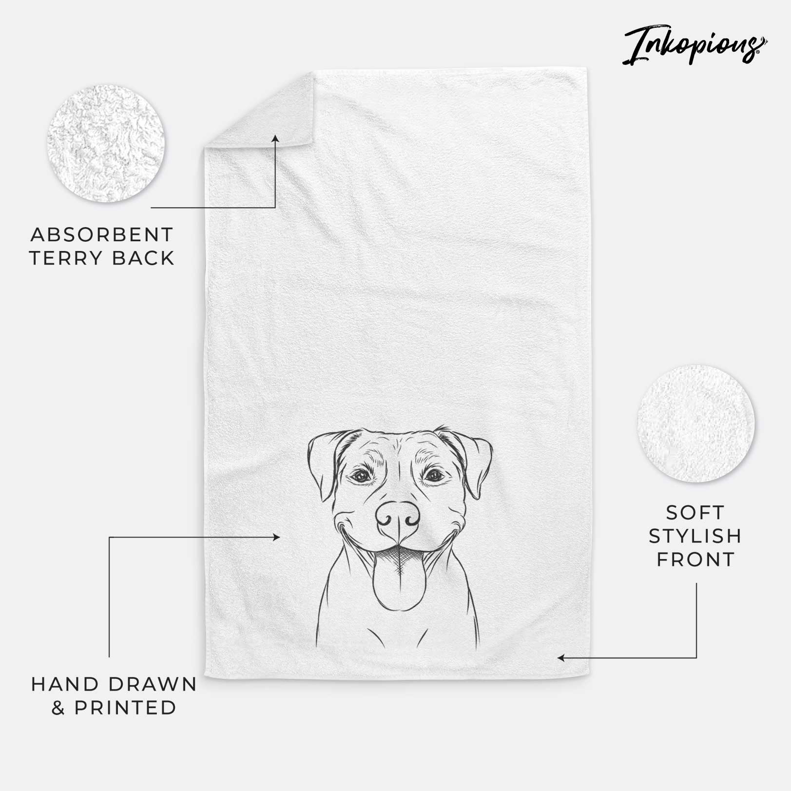 Parker the Pitbull Decorative Hand Towel