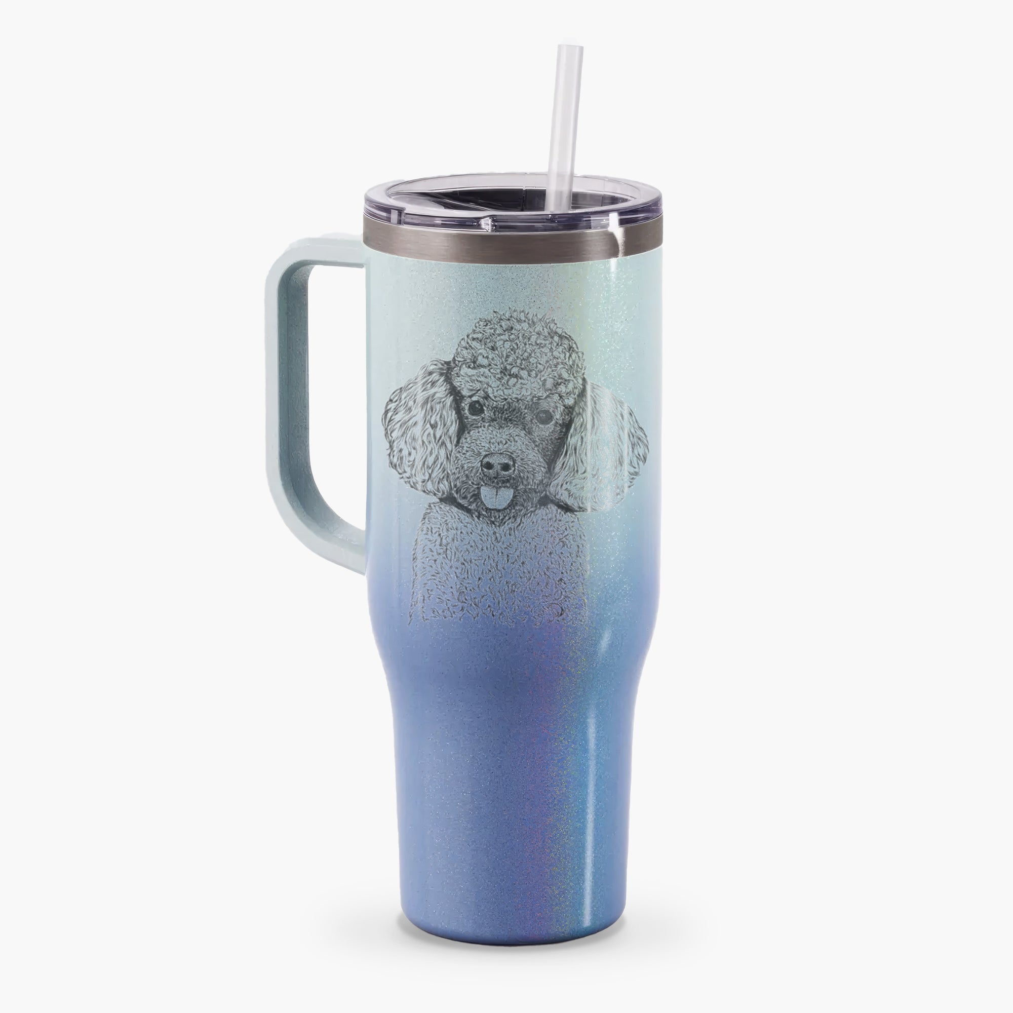 George the Toy Poodle - 40oz Tumbler with Handle