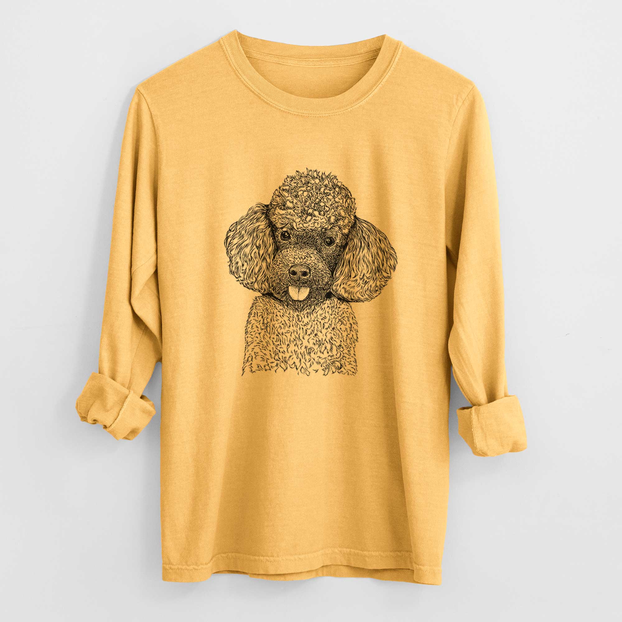 Bare George the Toy Poodle - Heavyweight 100% Cotton Long Sleeve