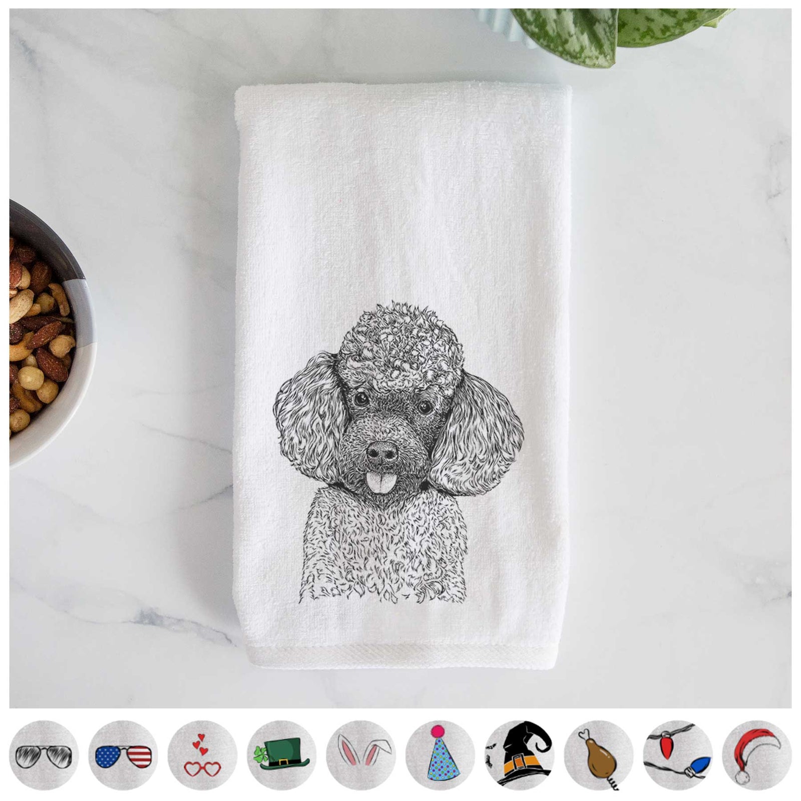 George the Toy Poodle Decorative Hand Towel