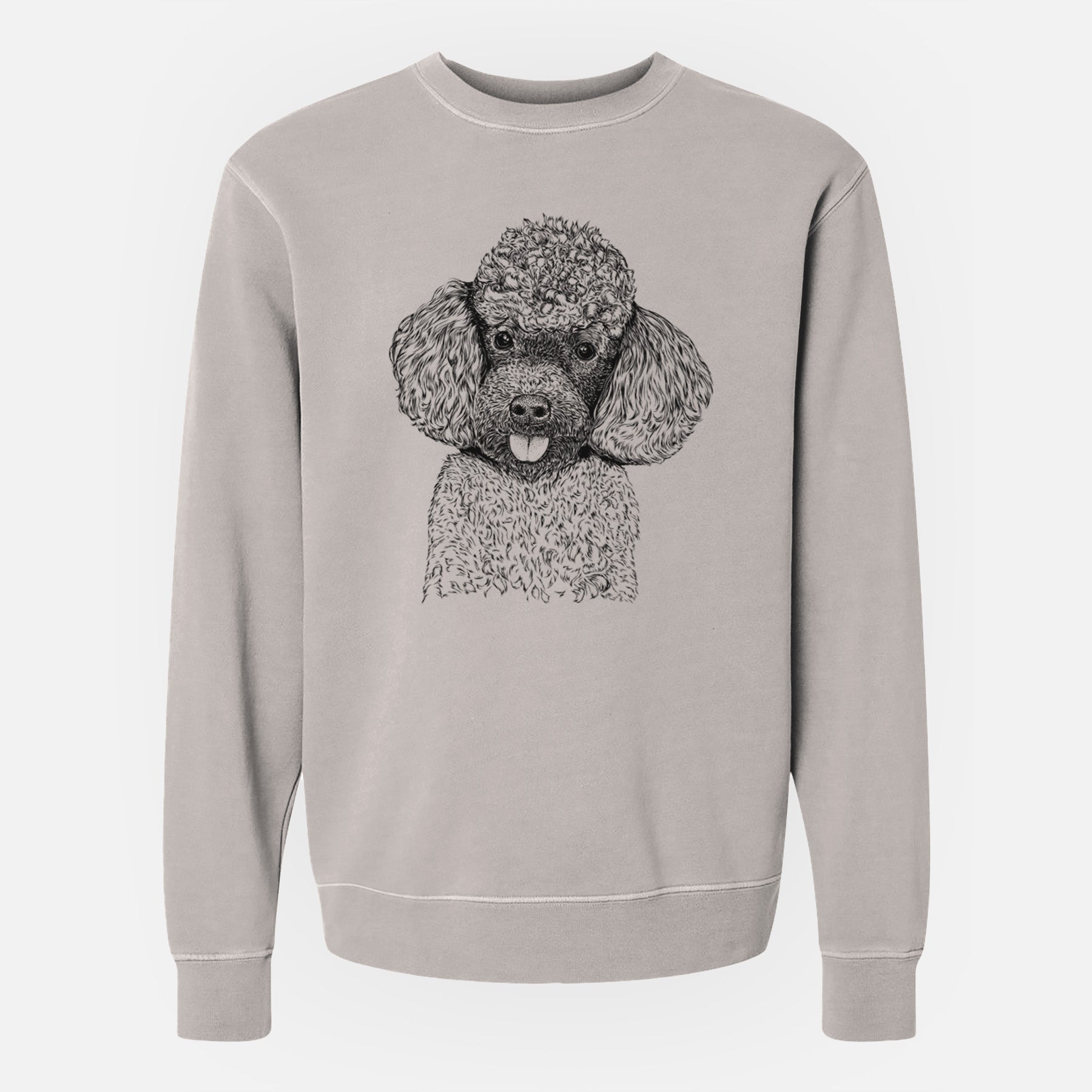 Bare George the Toy Poodle - Unisex Pigment Dyed Crew Sweatshirt