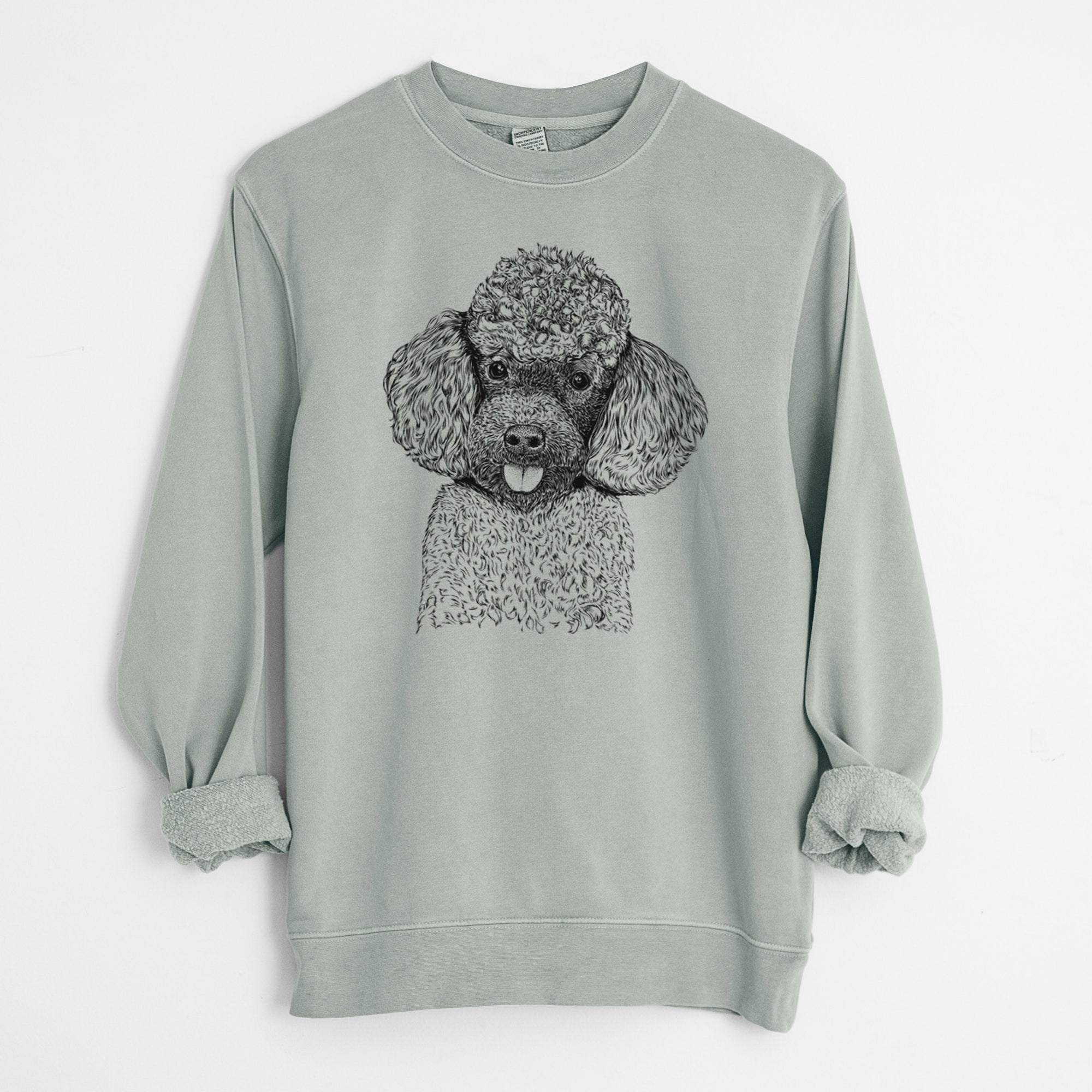 Bare George the Toy Poodle - Unisex Pigment Dyed Crew Sweatshirt