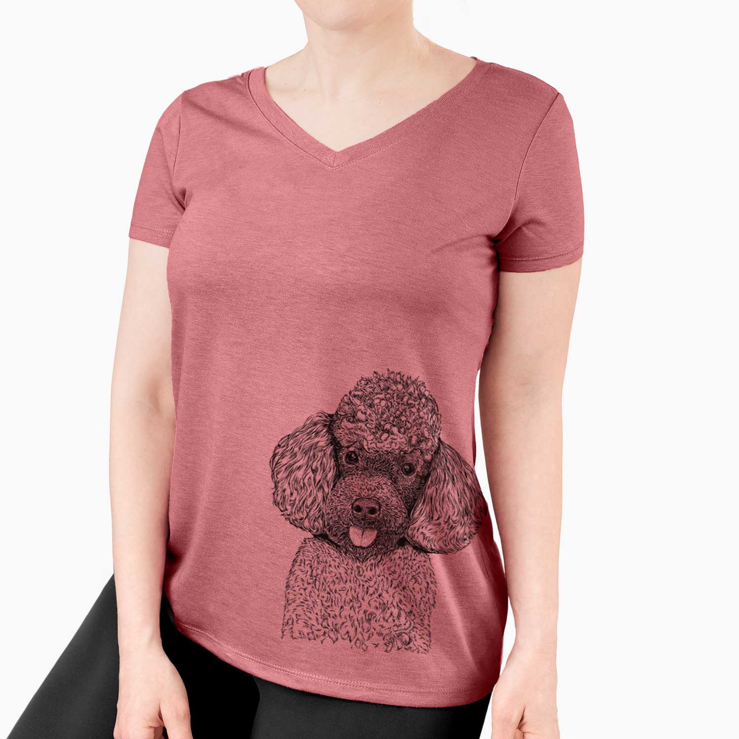 Bare George the Toy Poodle - Women's V-neck Shirt