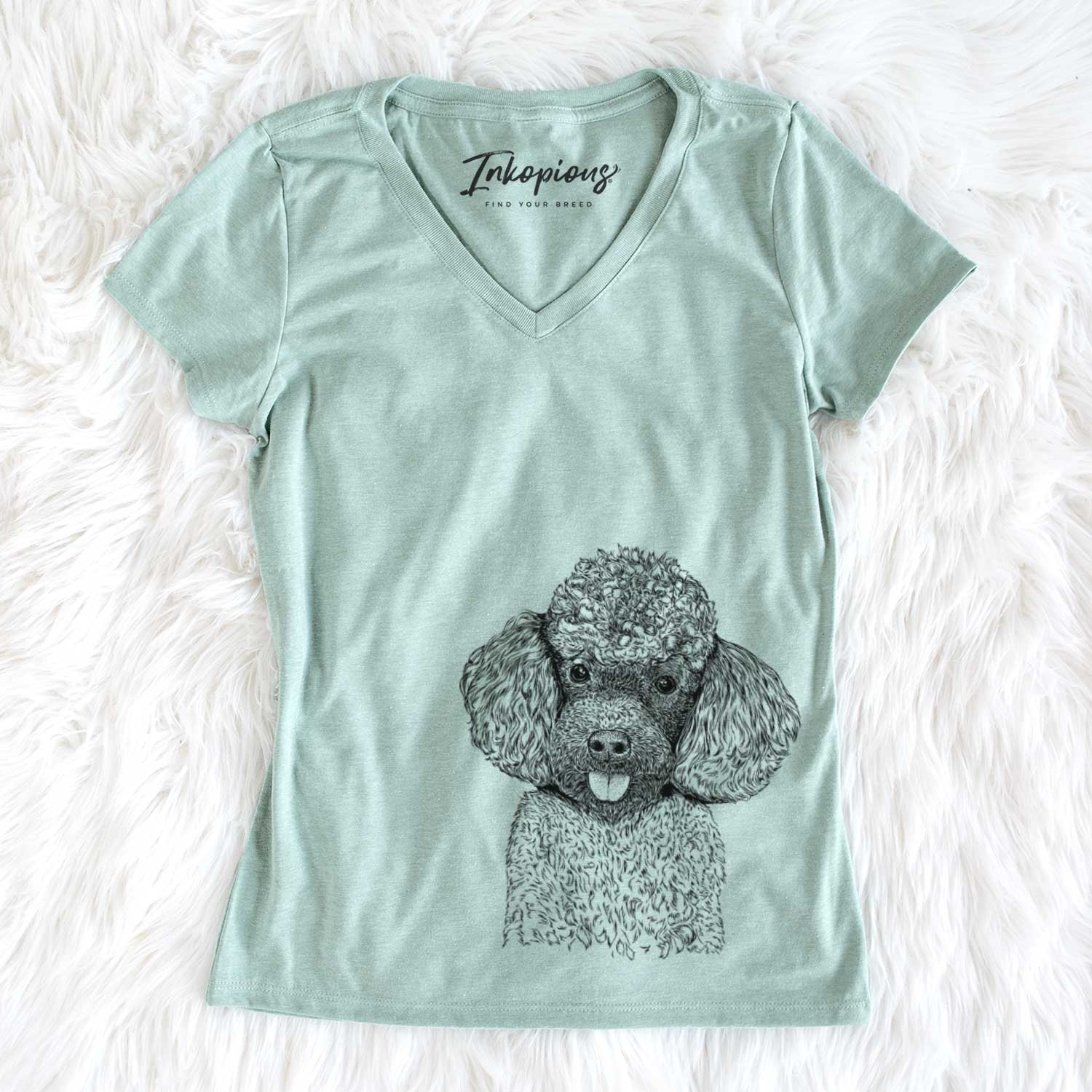 Bare George the Toy Poodle - Women's V-neck Shirt