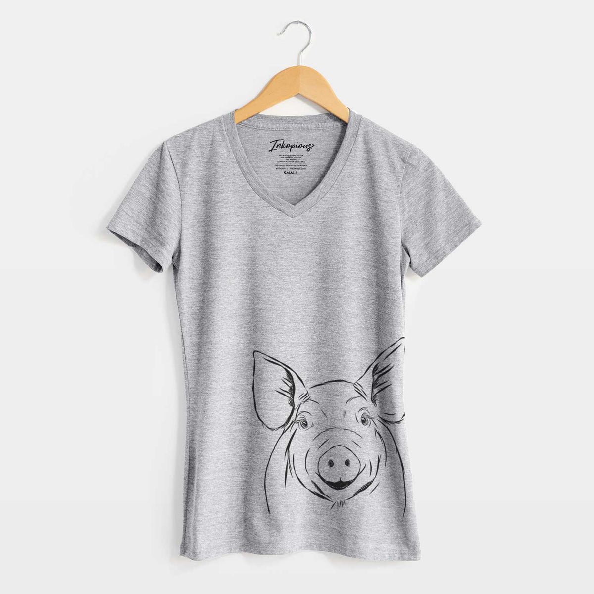Bare Perry the Pig - Women's V-neck Shirt