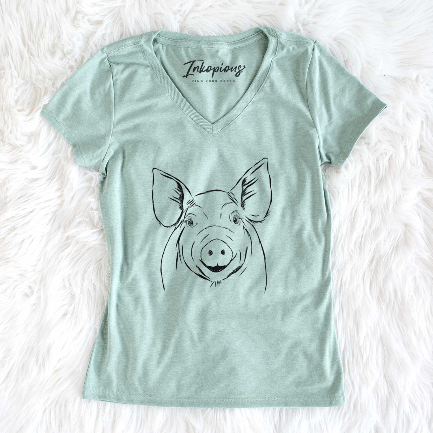 Bare Perry the Pig - Women's V-neck Shirt