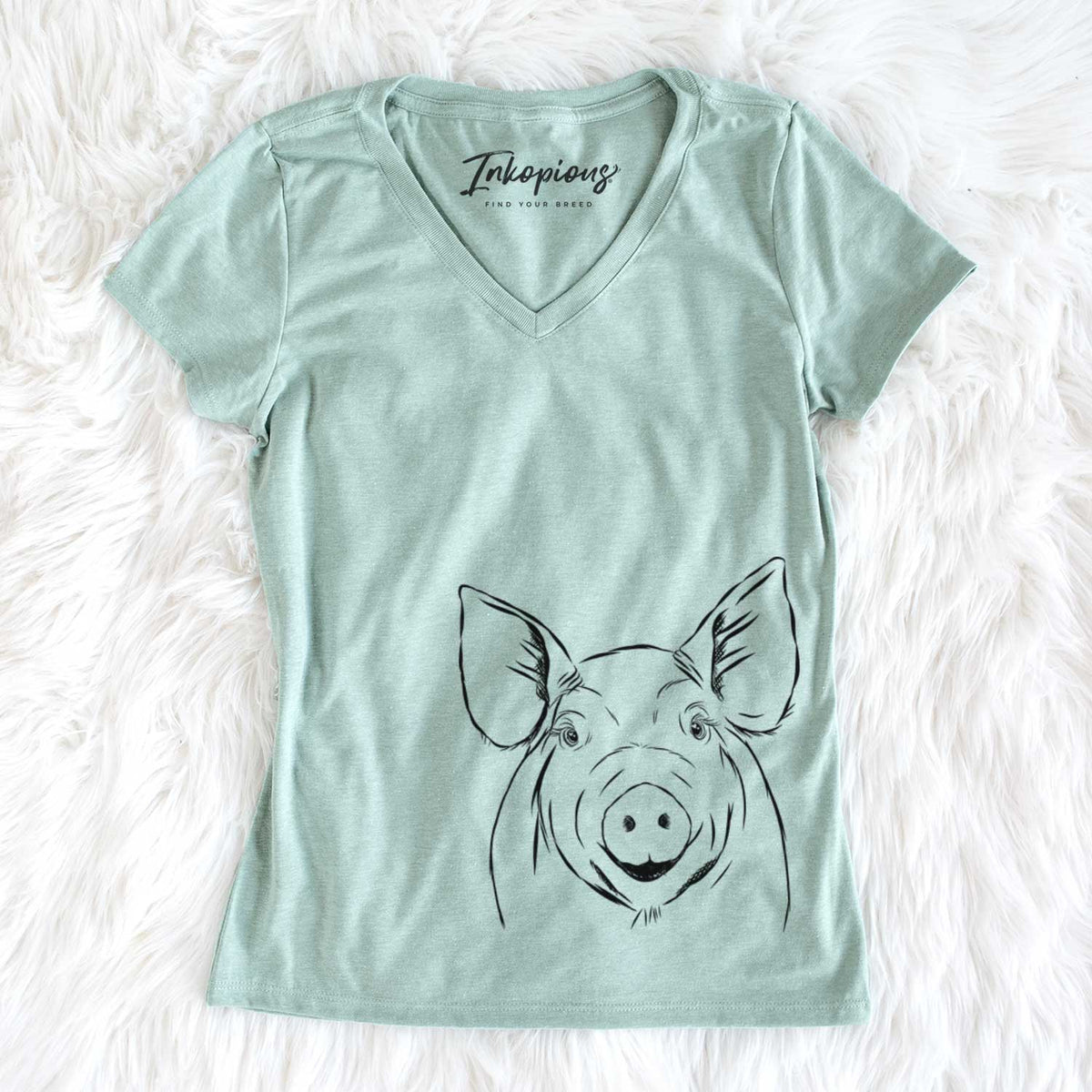Bare Perry the Pig - Women's V-neck Shirt