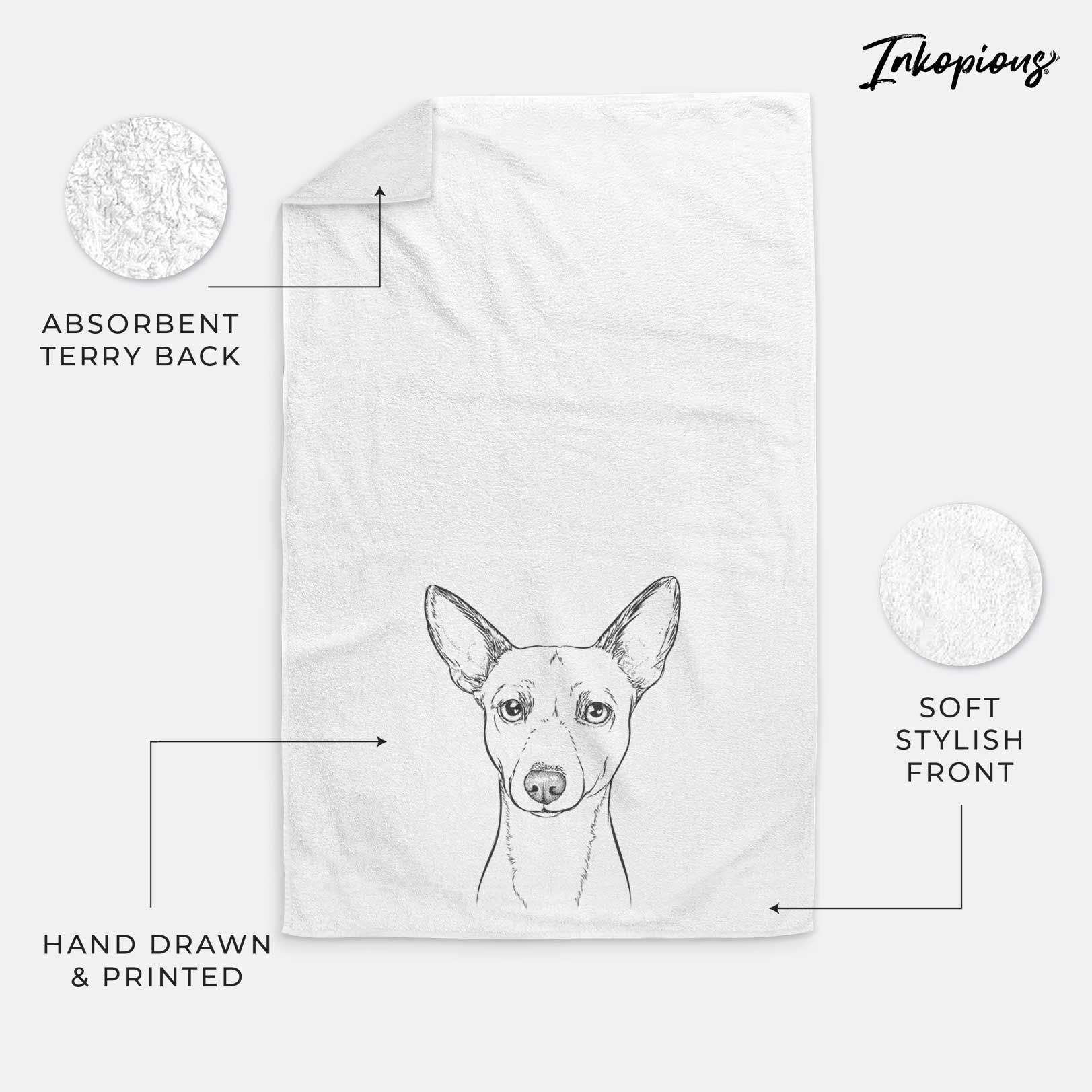 Perry the Portuguese Podengo Decorative Hand Towel