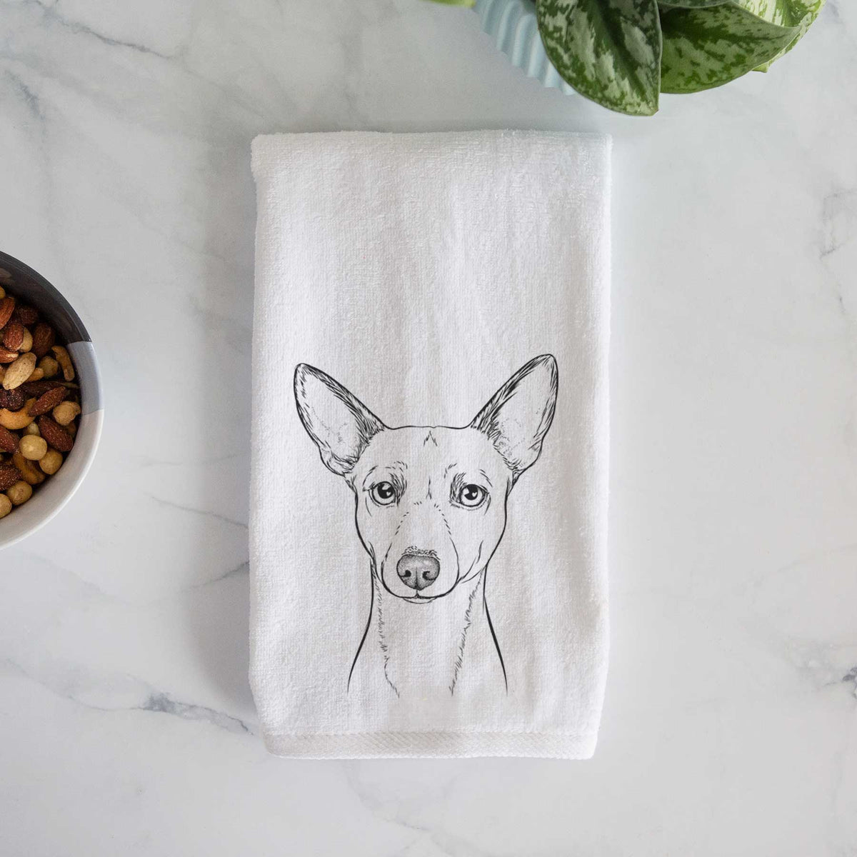 Perry the Portuguese Podengo Decorative Hand Towel