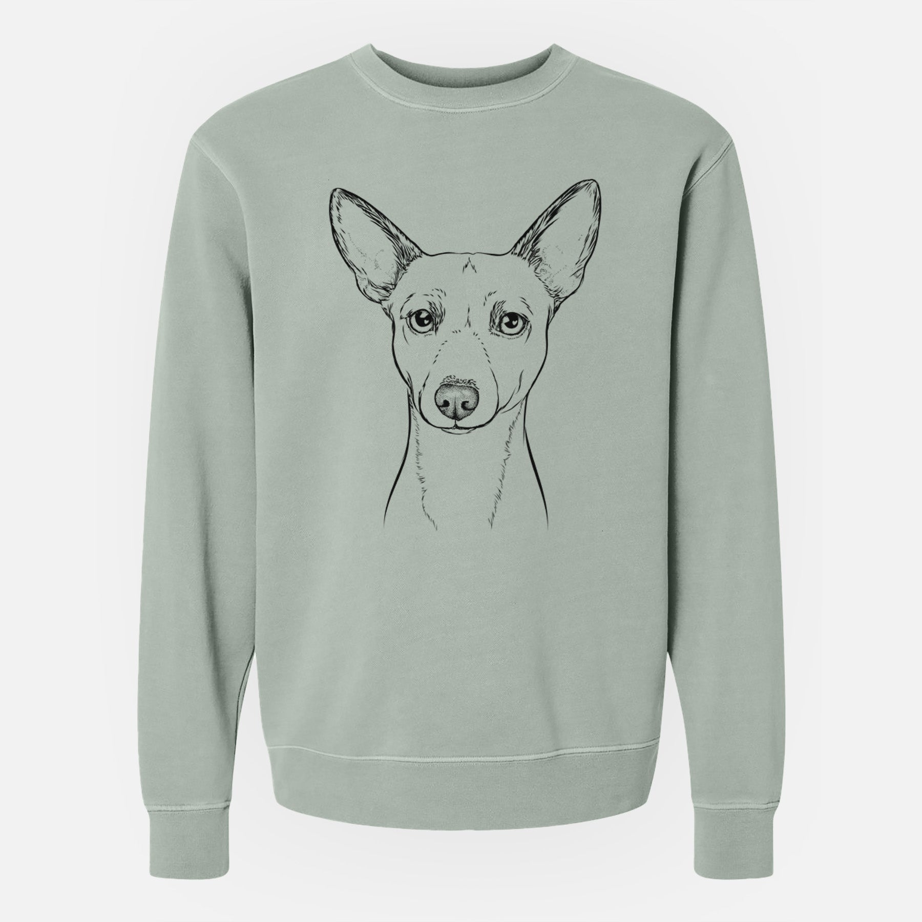 Bare Perry the Portuguese Podengo - Unisex Pigment Dyed Crew Sweatshirt