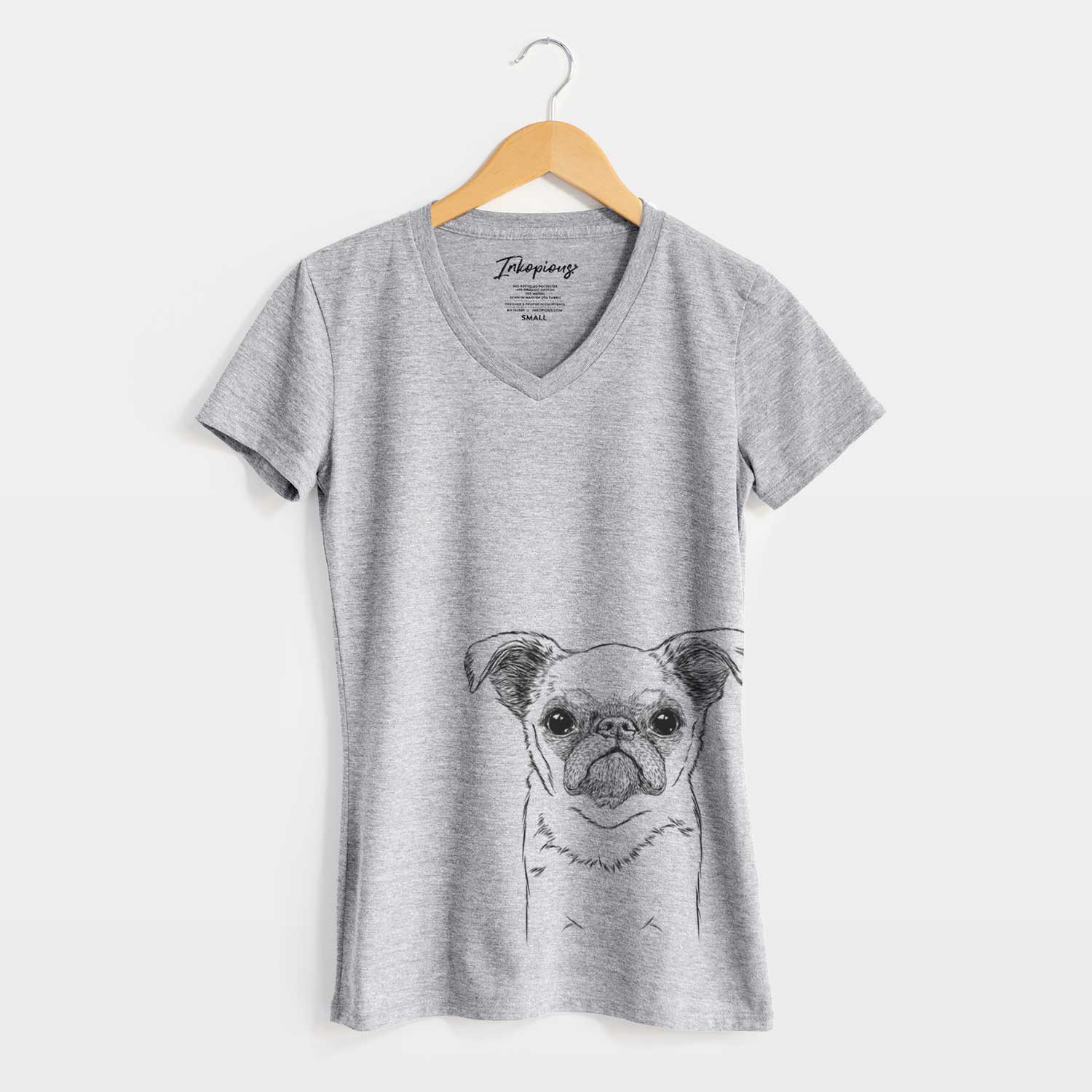 Bare Petit Penny the Brussels Griffon - Women's V-neck Shirt