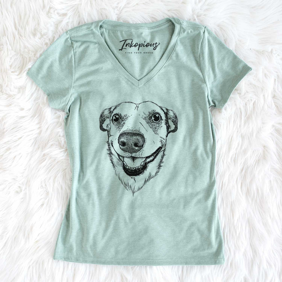 Bare Petrah the Staffy Mix - Women&#39;s V-neck Shirt