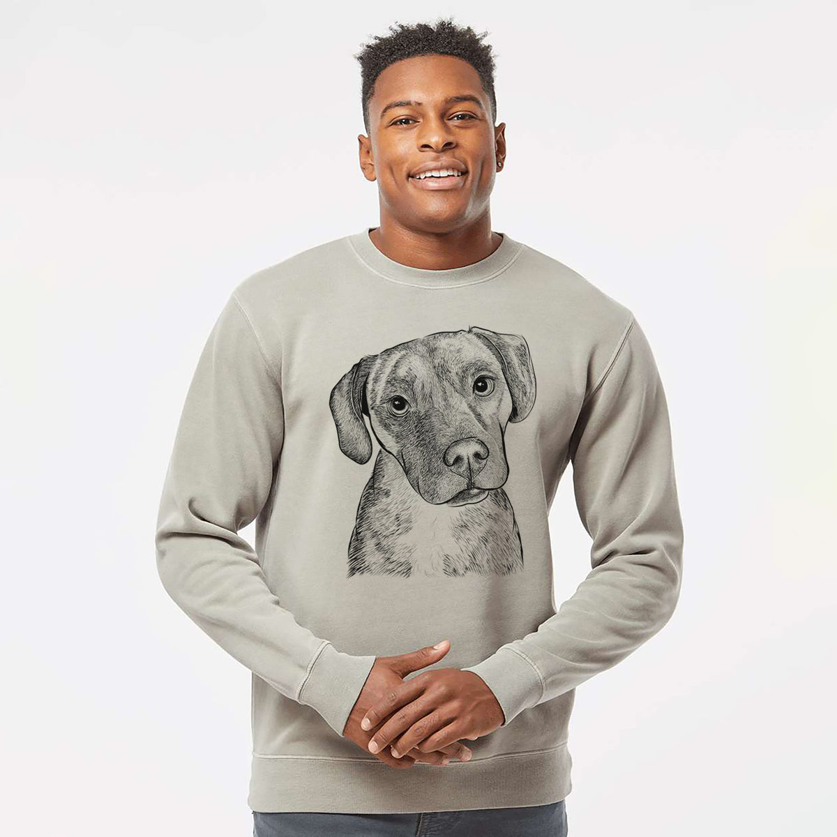 Bare Peyton Manning the Beagle Bulldog Mix - Unisex Pigment Dyed Crew Sweatshirt