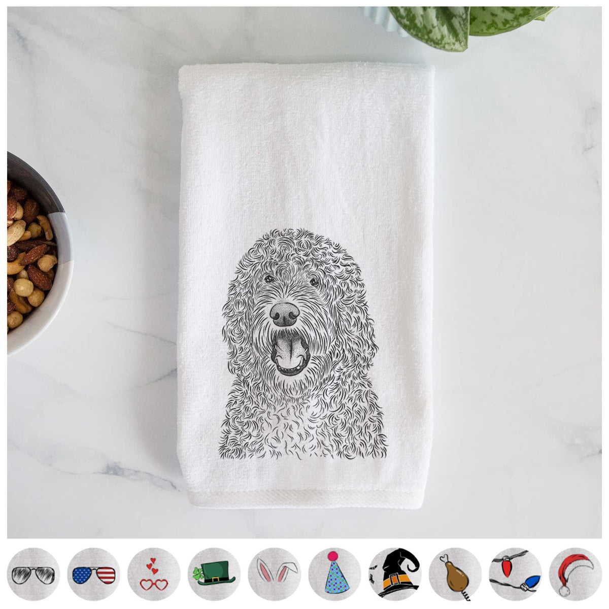 Phillip the Portuguese Water Dog Decorative Hand Towel