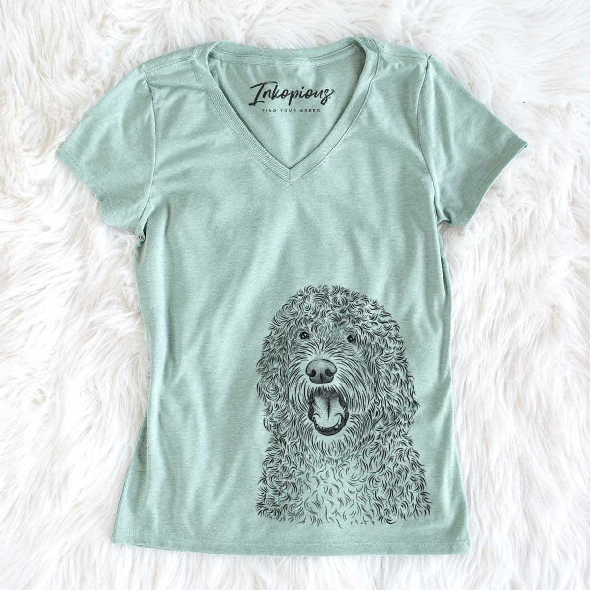 Bare Phillip the Portuguese Water Dog - Women's V-neck Shirt
