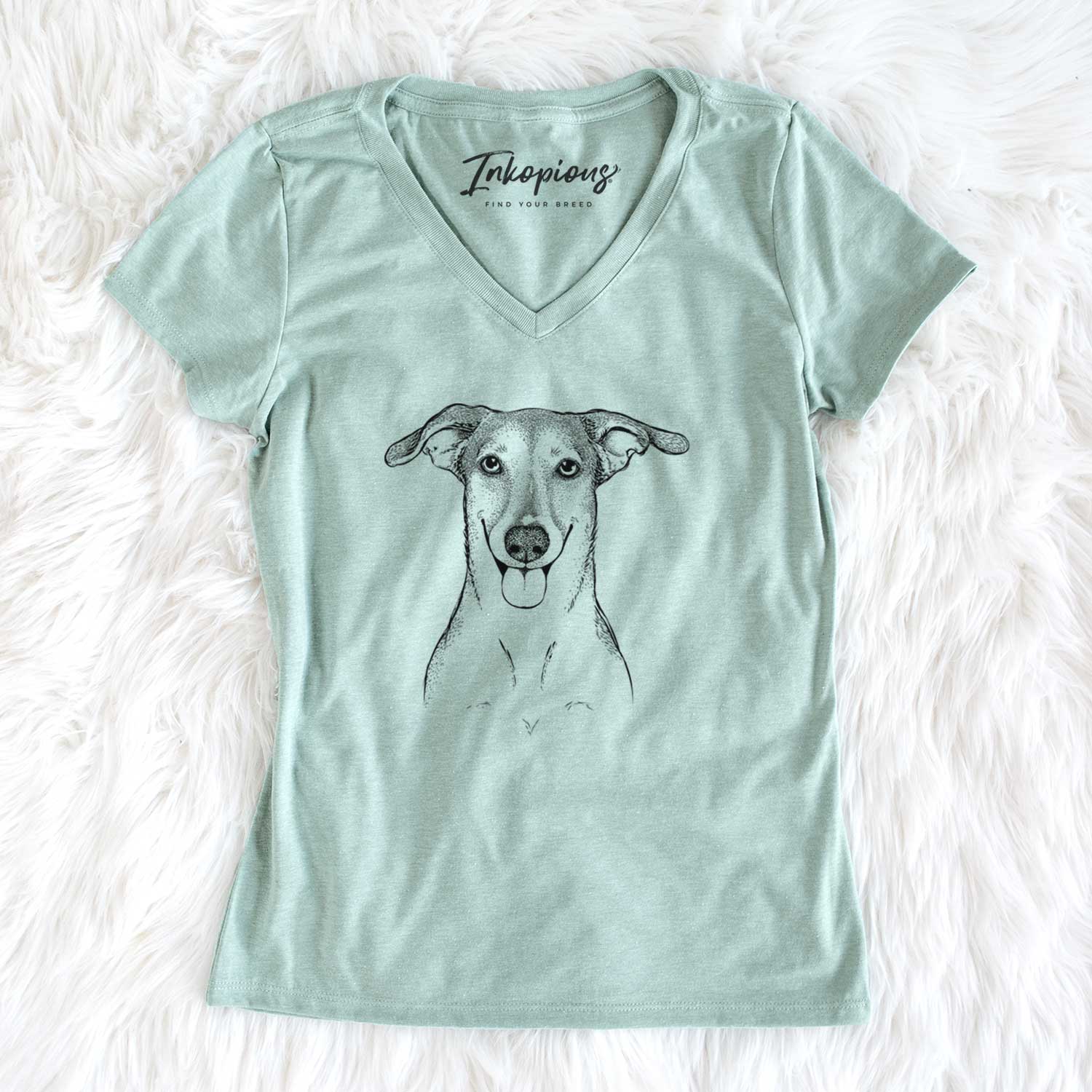 Bare Phoebe the Corgi Mix - Women's V-neck Shirt