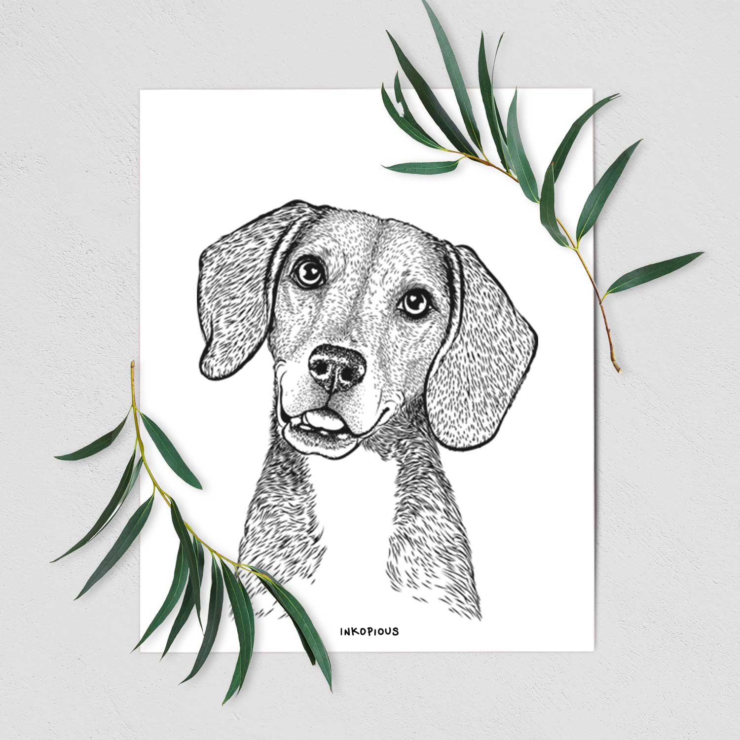 Pig the Beagle Mix Art Print