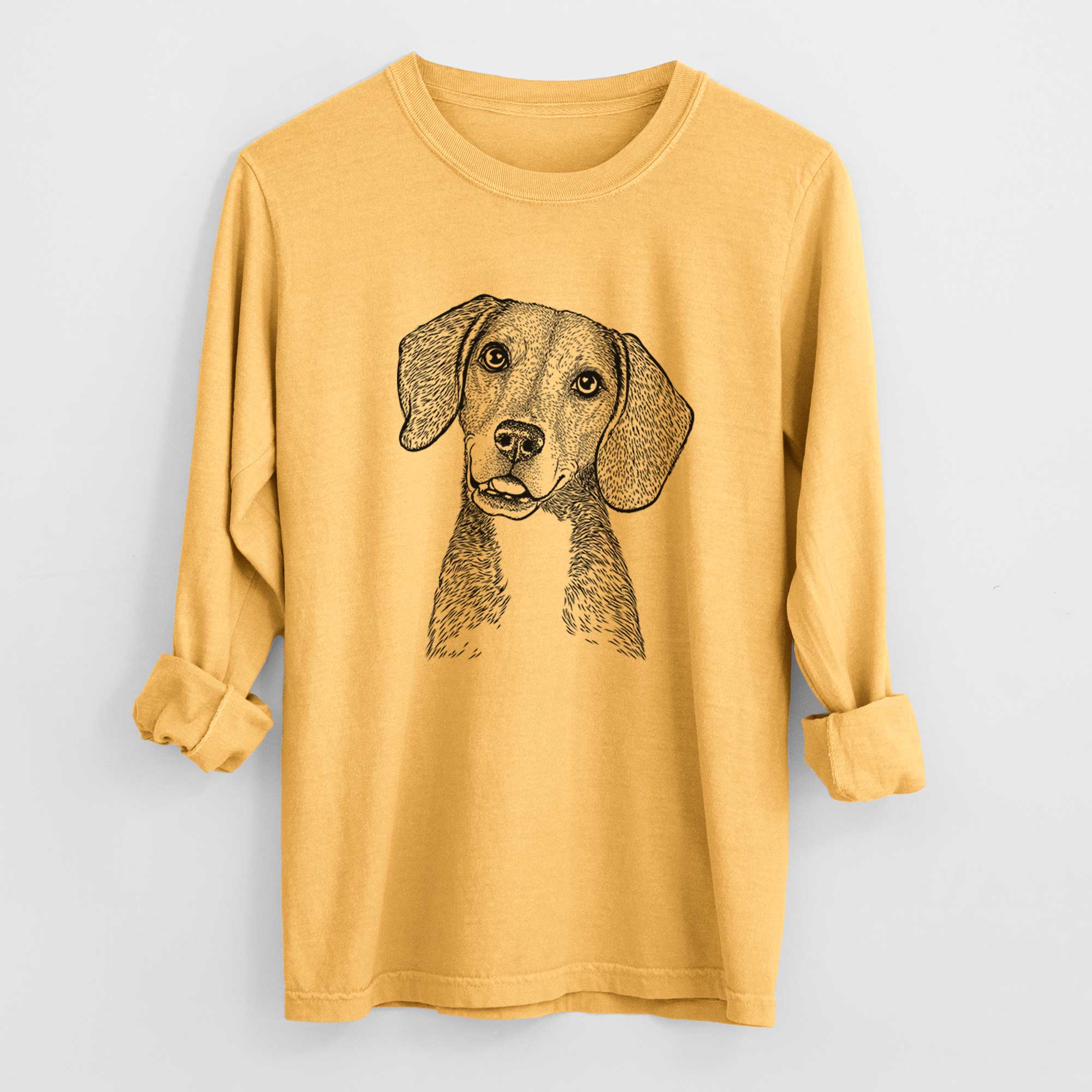 Bare Piggy the Beagle Mix - Heavyweight 100% Cotton Long Sleeve