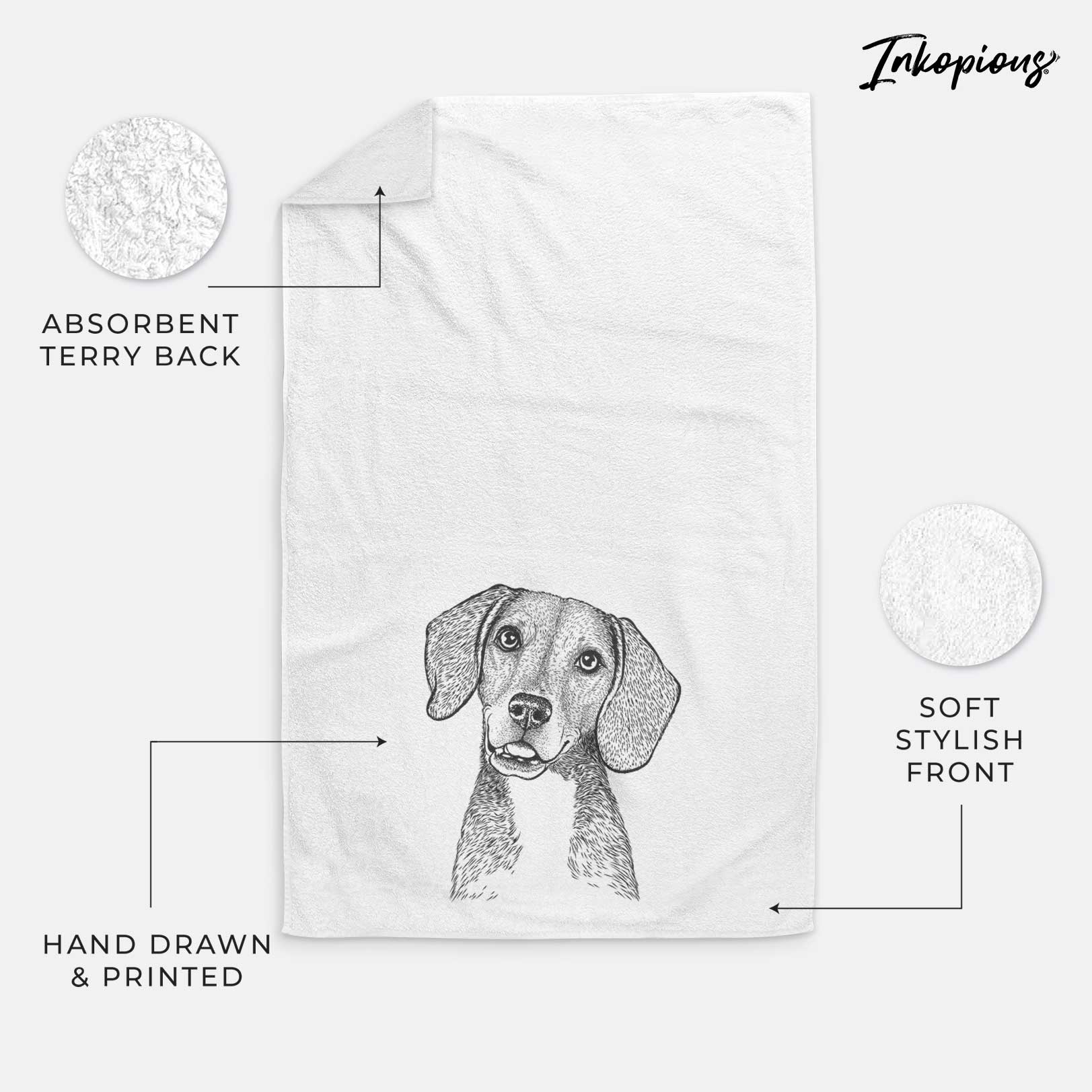 Piggy the Beagle Mix Decorative Hand Towel