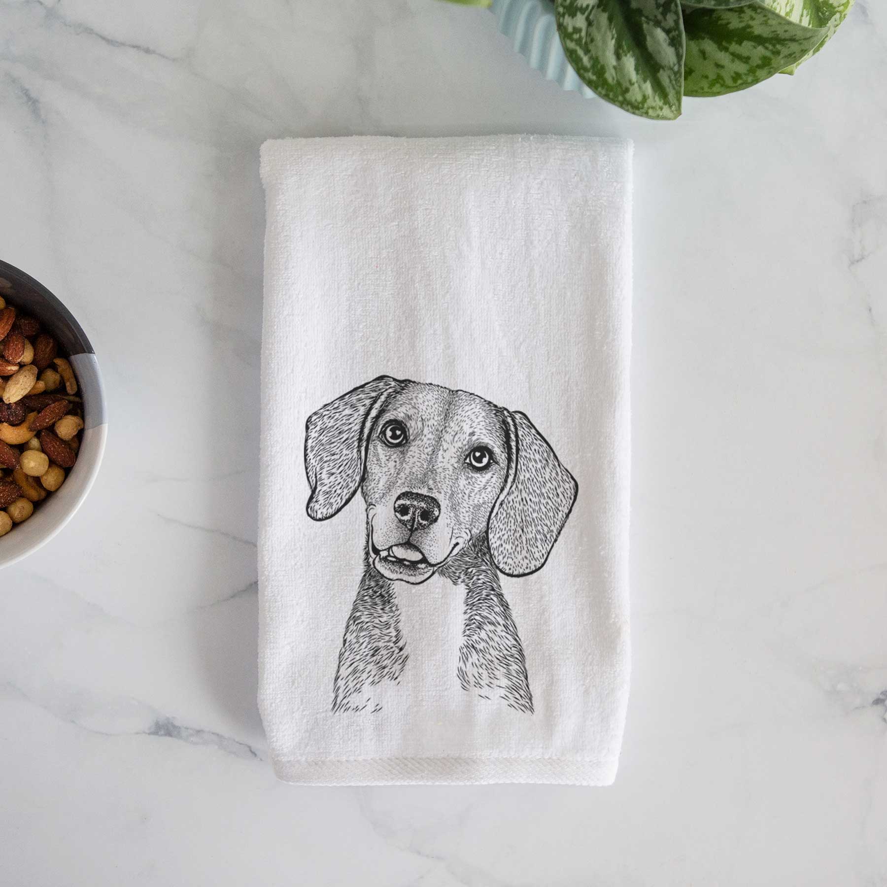 Piggy the Beagle Mix Decorative Hand Towel