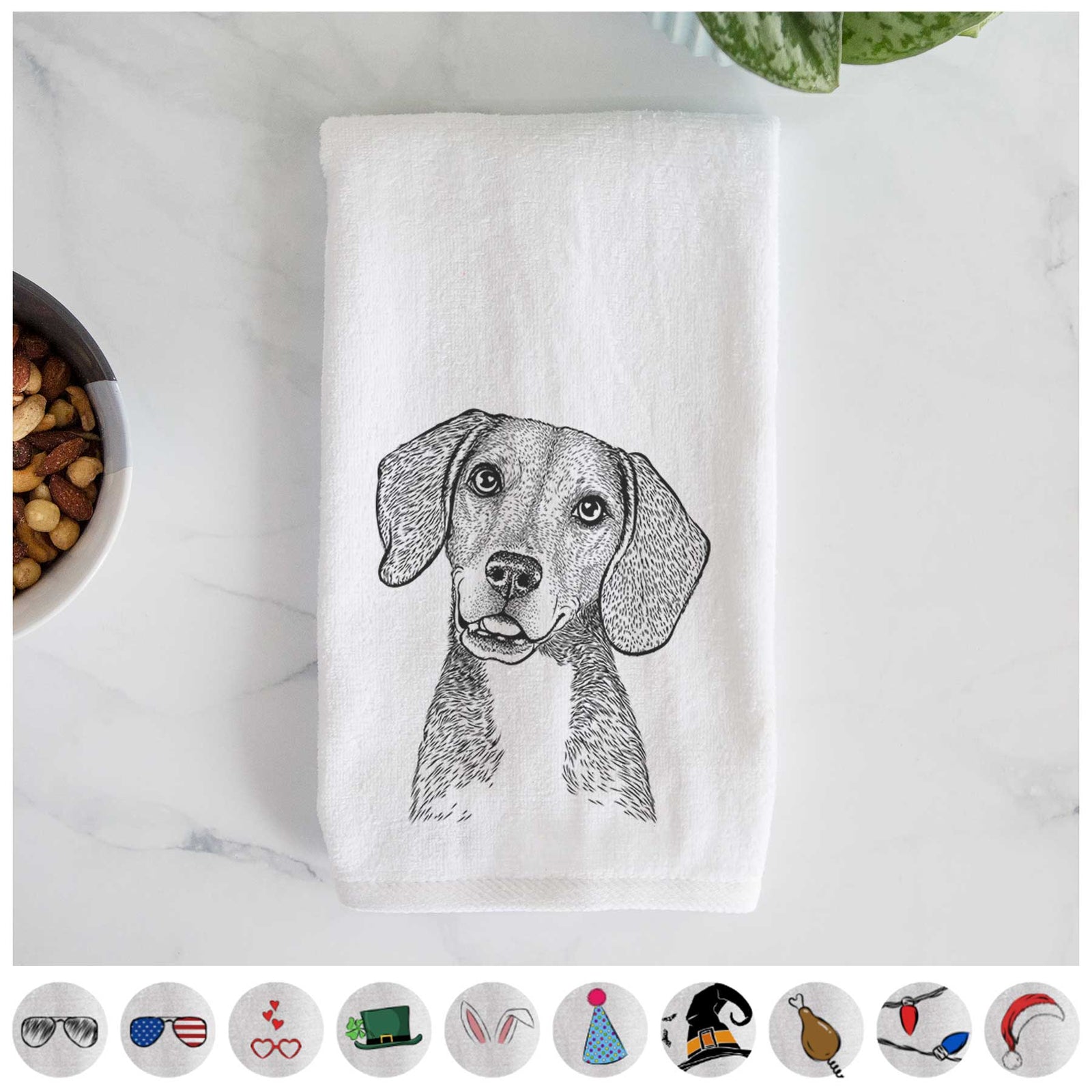 Piggy the Beagle Mix Decorative Hand Towel