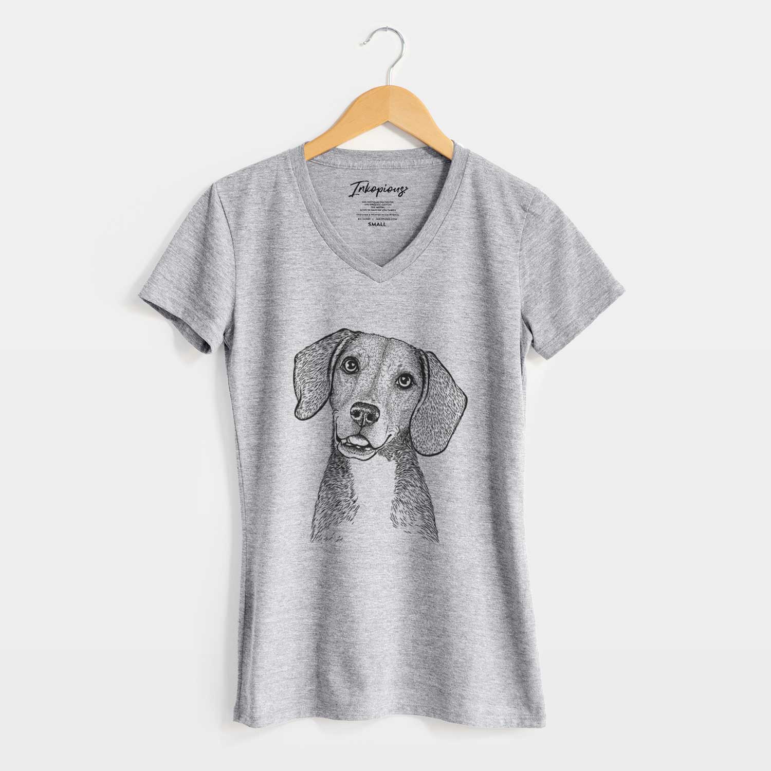 Bare Piggy the Beagle Mix - Women's V-neck Shirt