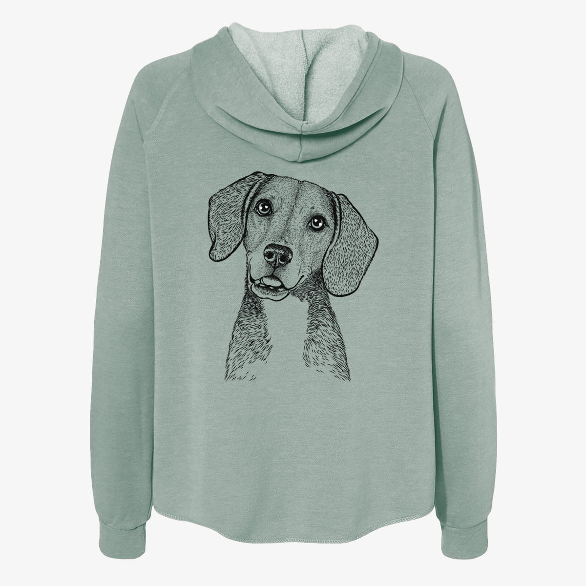 Piggy the Beagle Mix - Women's Cali Wave Zip-Up Sweatshirt