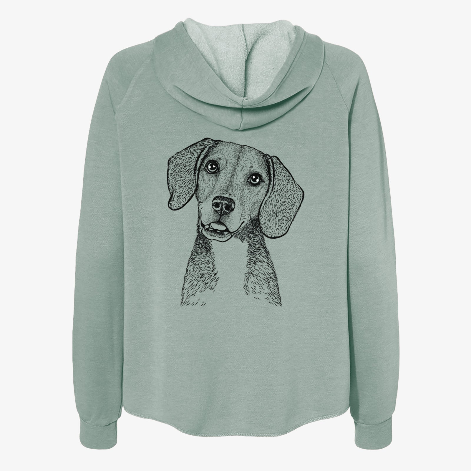 Piggy the Beagle Mix - Women's Cali Wave Zip-Up Sweatshirt
