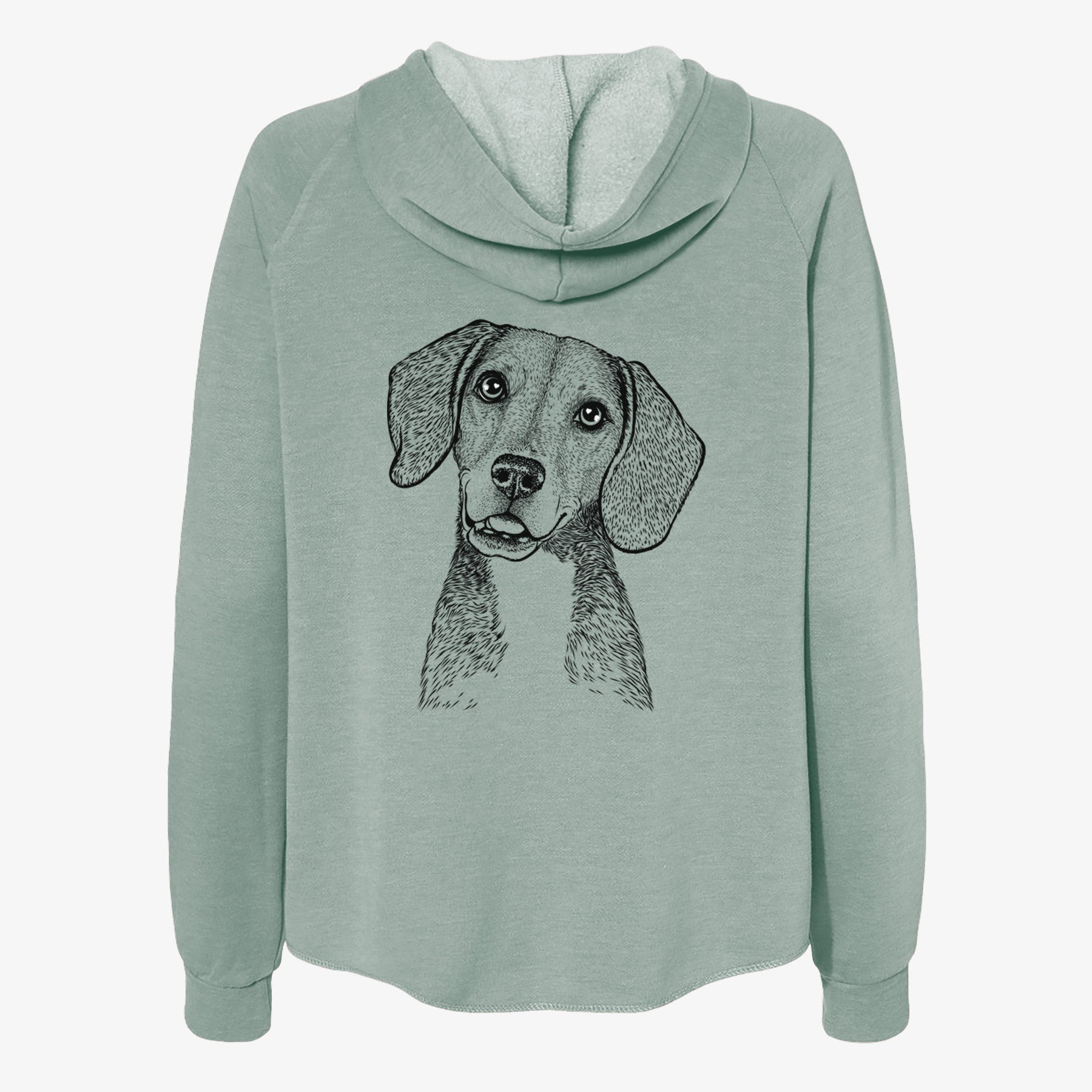 Piggy the Beagle Mix - Women's Cali Wave Zip-Up Sweatshirt