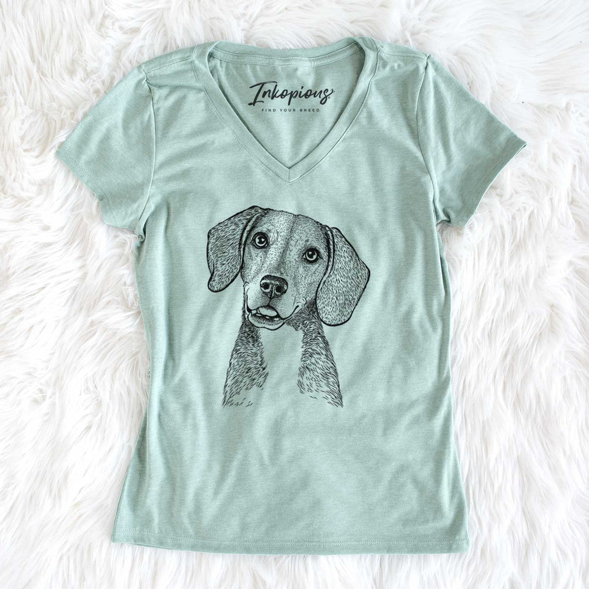 Bare Piggy the Beagle Mix - Women&#39;s V-neck Shirt