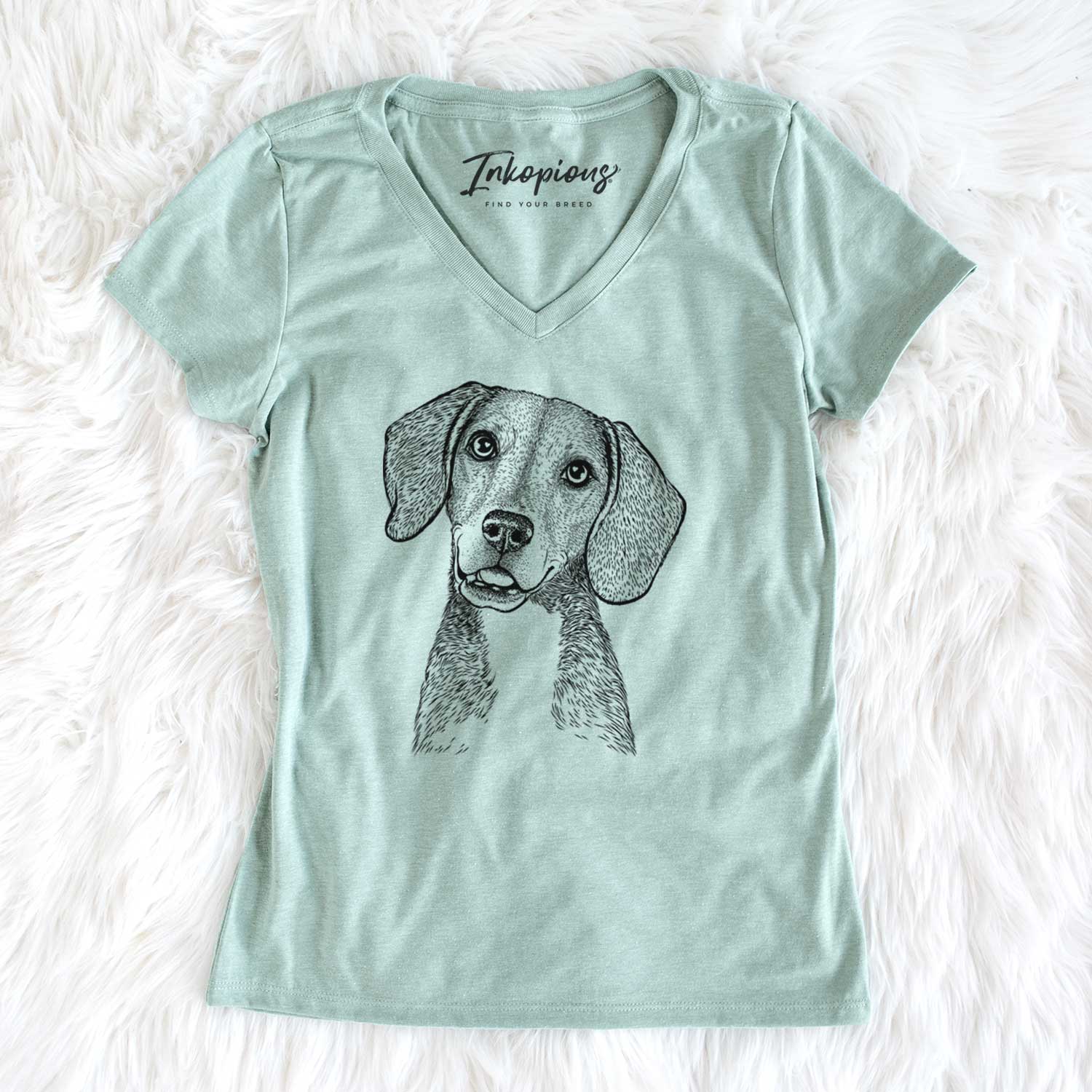 Bare Piggy the Beagle Mix - Women's V-neck Shirt