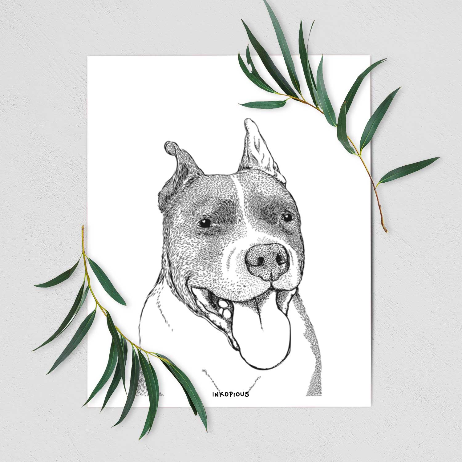 Piggy the American Staffordshire Terrier Art Print