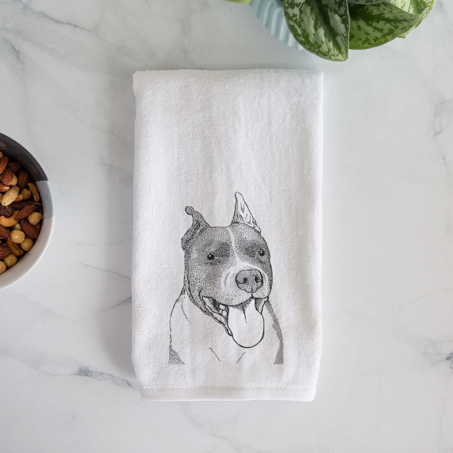 Piggy the American Staffordshire Terrier Decorative Hand Towel