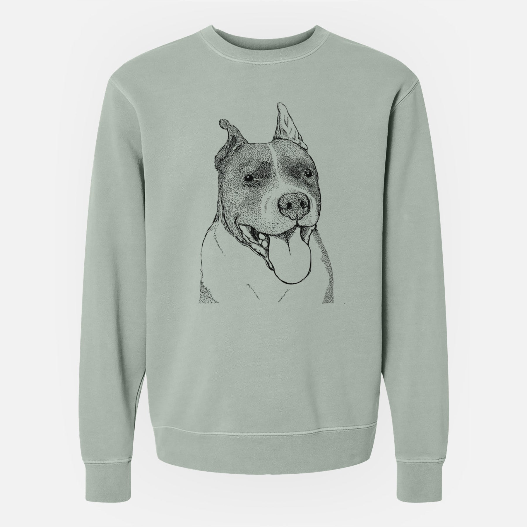 Bare Piggy the American Staffordshire Terrier - Unisex Pigment Dyed Crew Sweatshirt