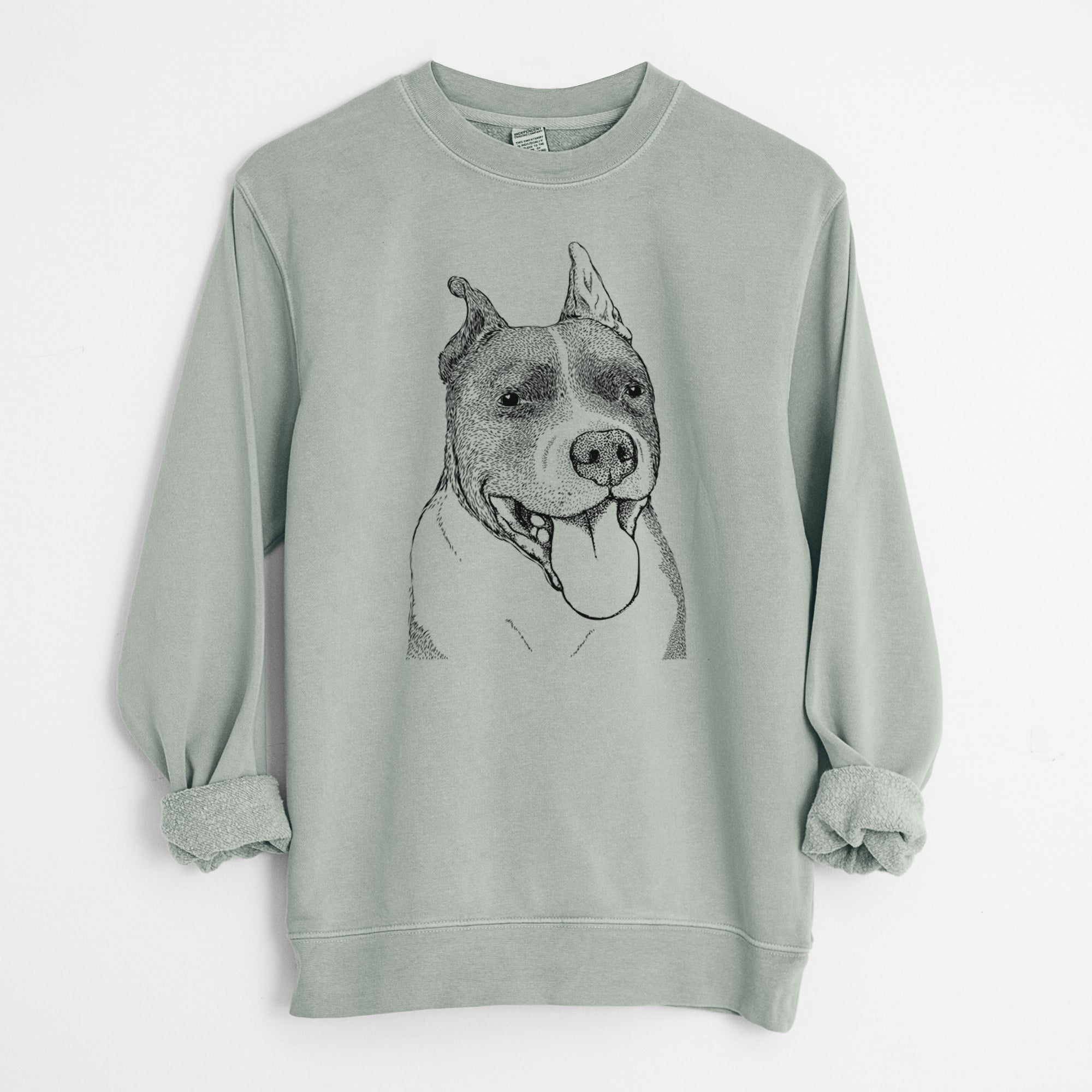 Bare Piggy the American Staffordshire Terrier - Unisex Pigment Dyed Crew Sweatshirt