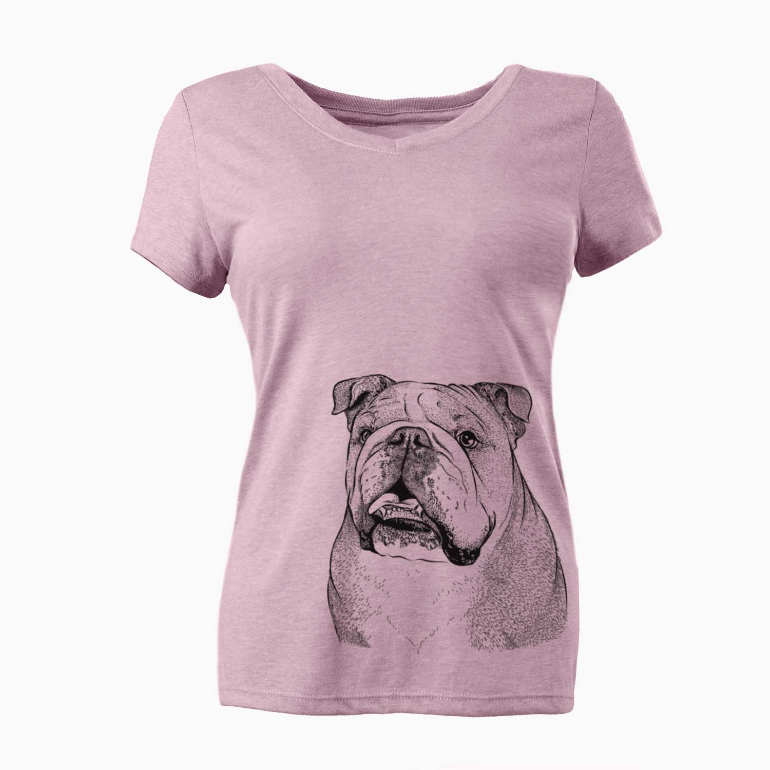 Bare Piggy the English Bulldog - Women's V-neck Shirt