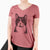 Bare Pinky the Tuxedo Cat - Women's V-neck Shirt