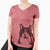 Bare Pinky the Tuxedo Cat - Women's V-neck Shirt