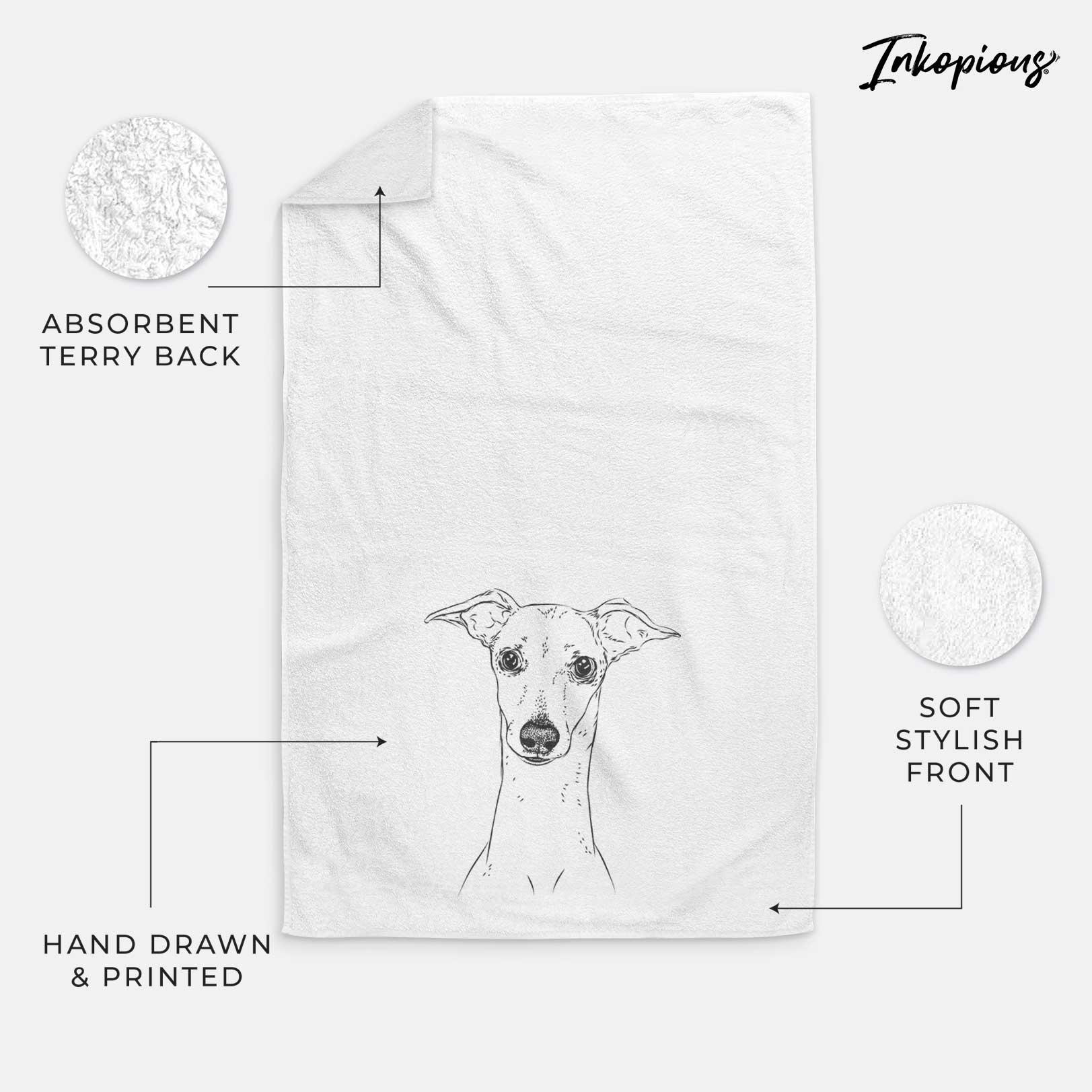 Pip the Italian Greyhound Decorative Hand Towel