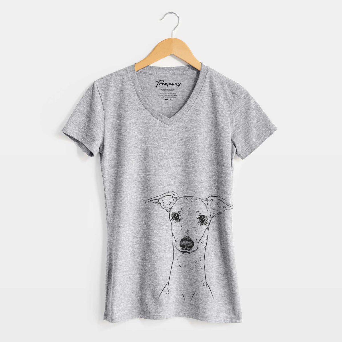 Bare Pip the Italian Greyhound - Women's V-neck Shirt