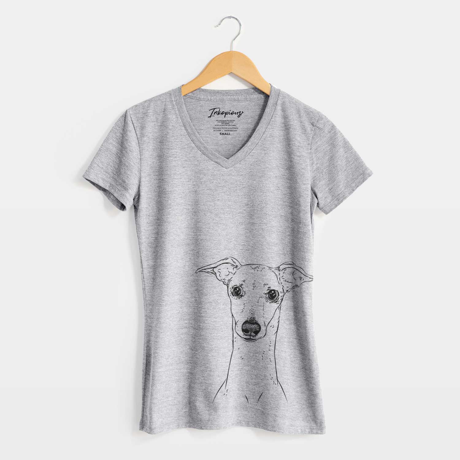 Bare Pip the Italian Greyhound - Women's V-neck Shirt