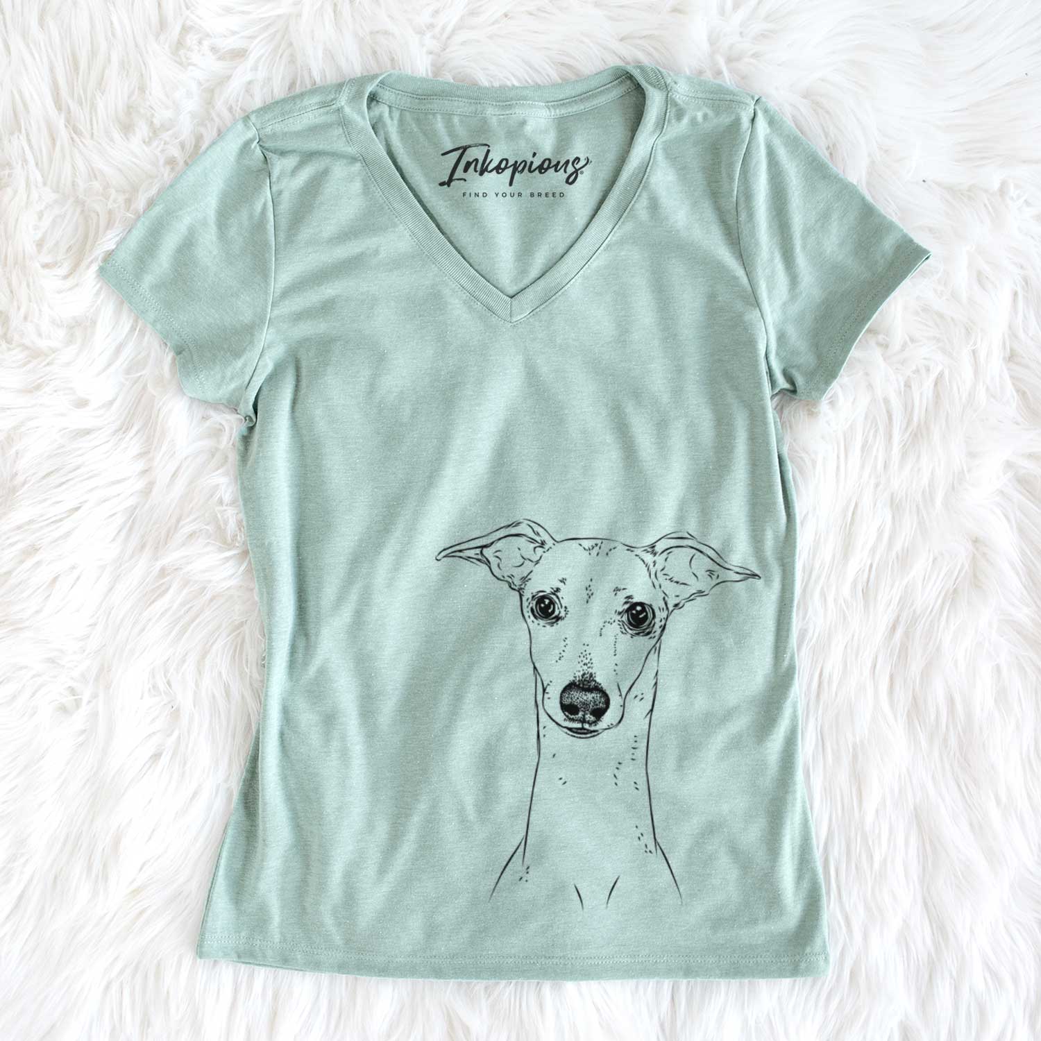 Bare Pip the Italian Greyhound - Women's V-neck Shirt