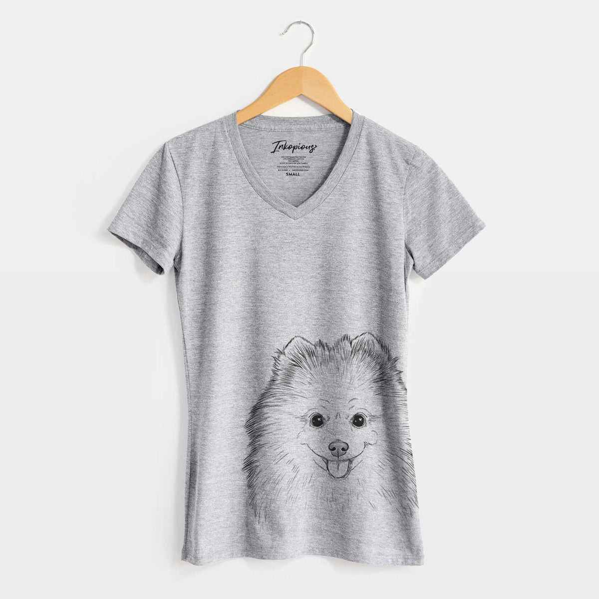 Bare Piper Jo the Pomeranian - Women's V-neck Shirt