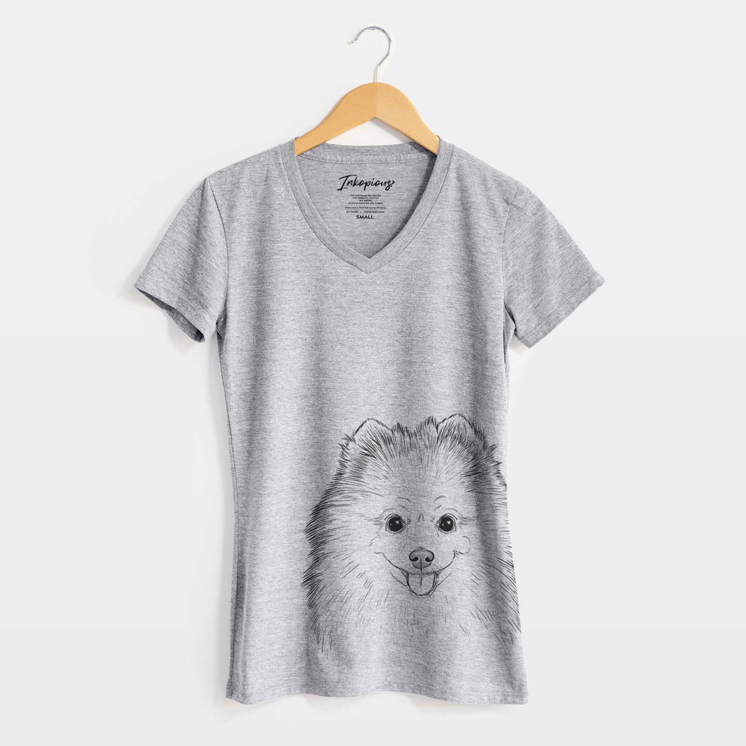 Bare Piper Jo the Pomeranian - Women's V-neck Shirt