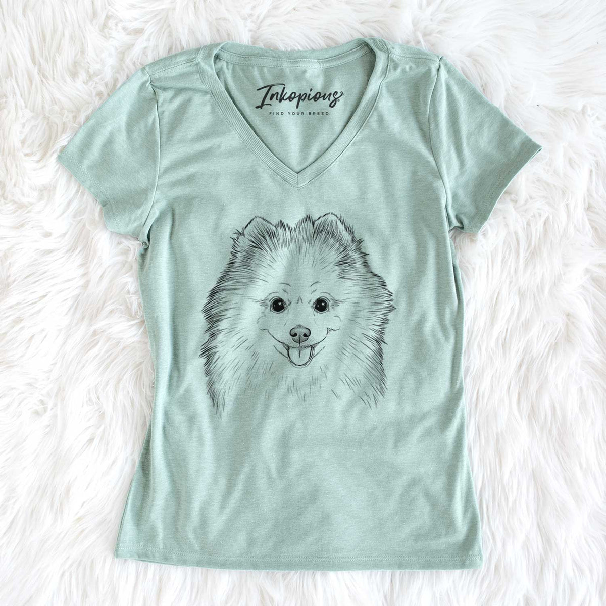 Bare Piper Jo the Pomeranian - Women's V-neck Shirt