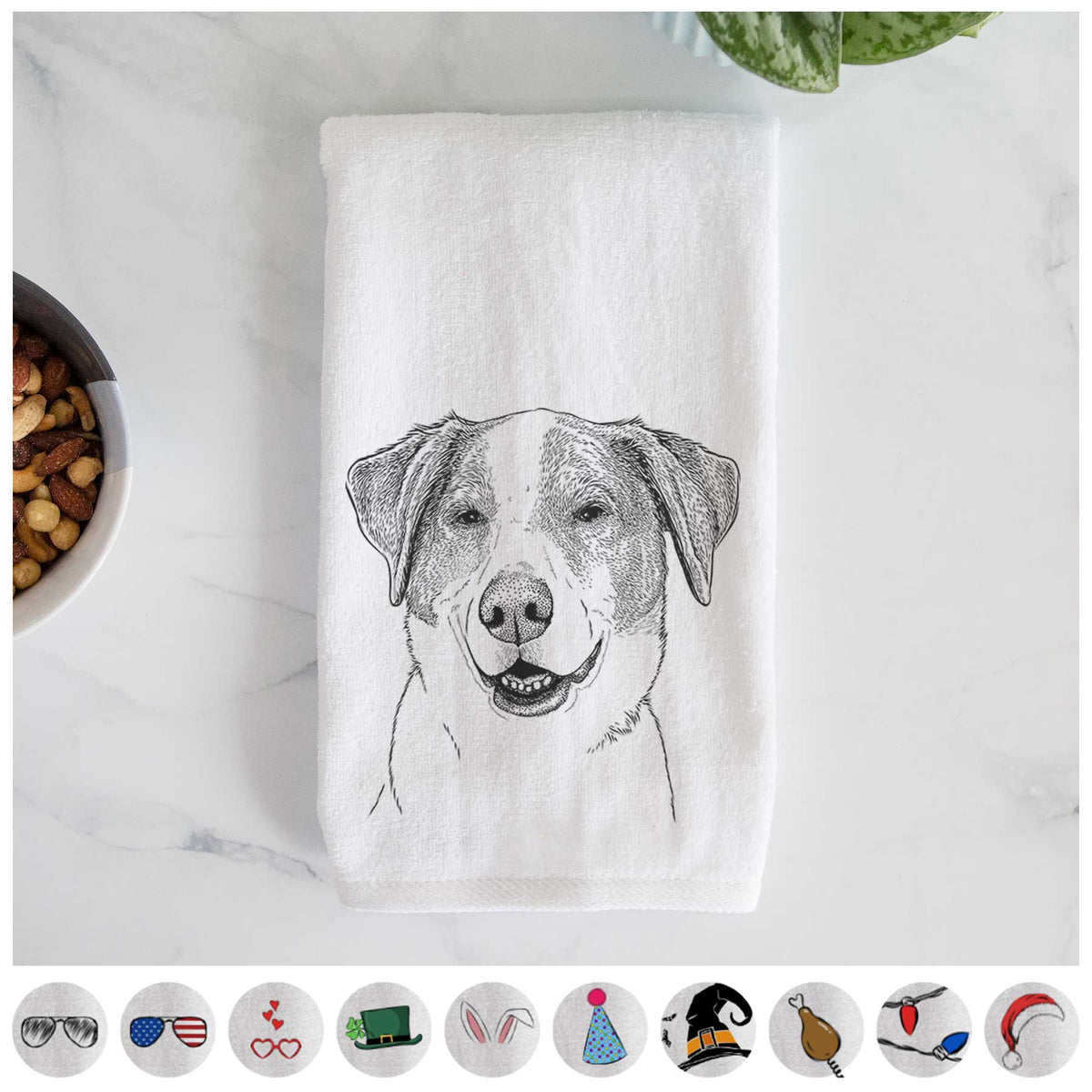 Piper Pilot the Hound Mix Decorative Hand Towel